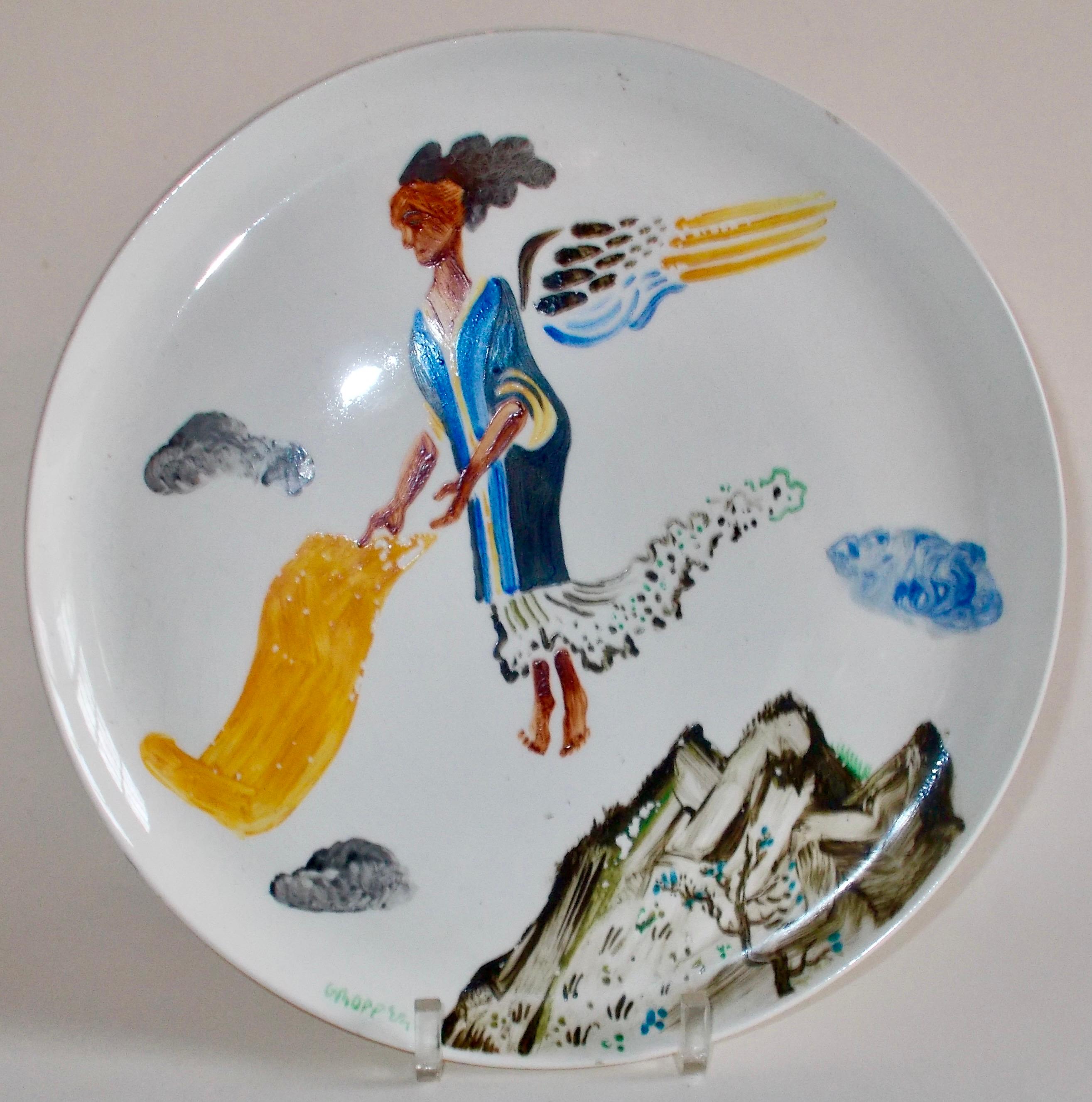 16 William Gropper Oil Painted Dishes For Sale 6