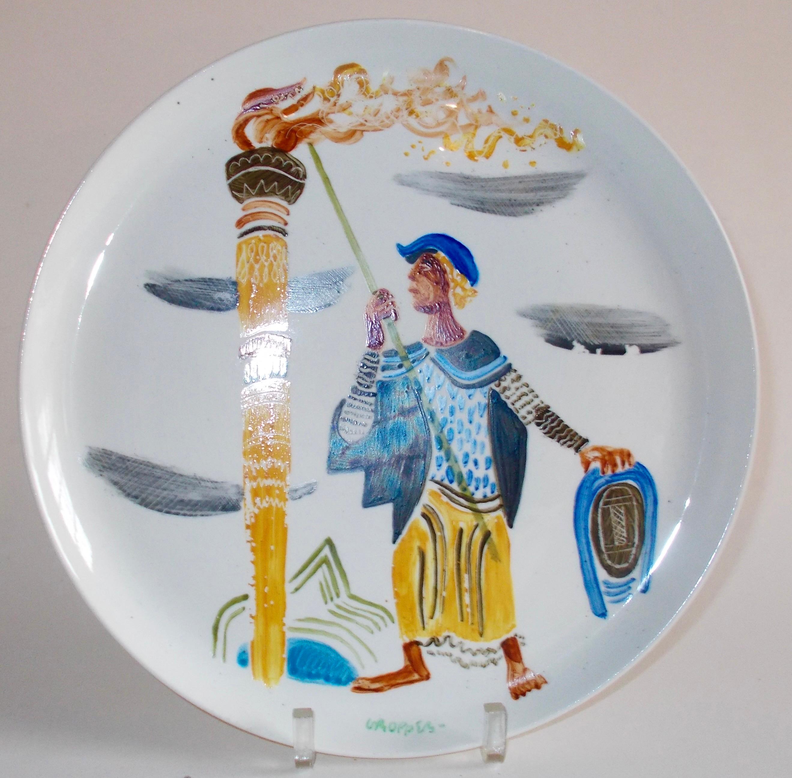 16 William Gropper Oil Painted Dishes For Sale 7