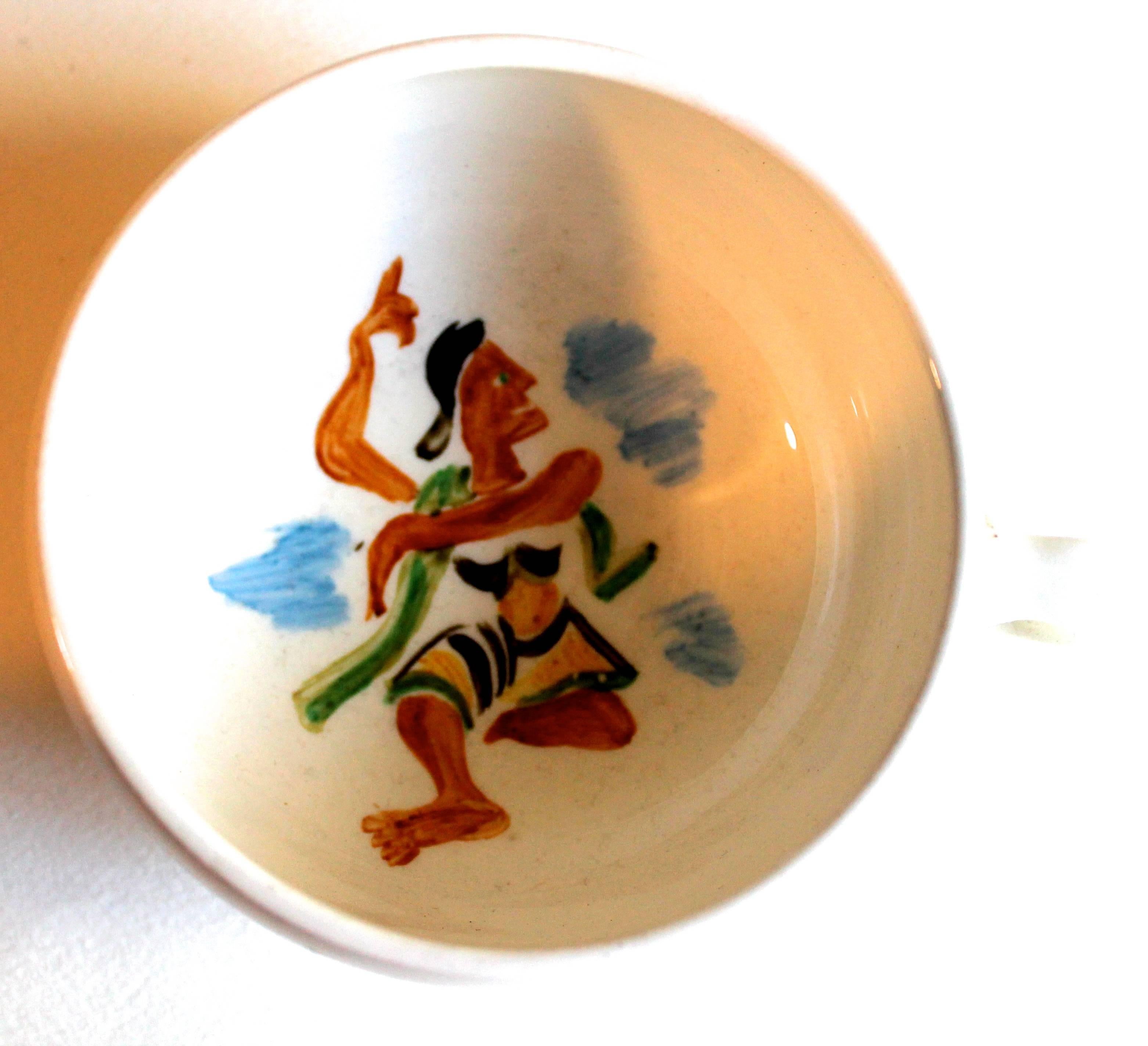 20th Century 16 William Gropper Oil Painted Dishes For Sale