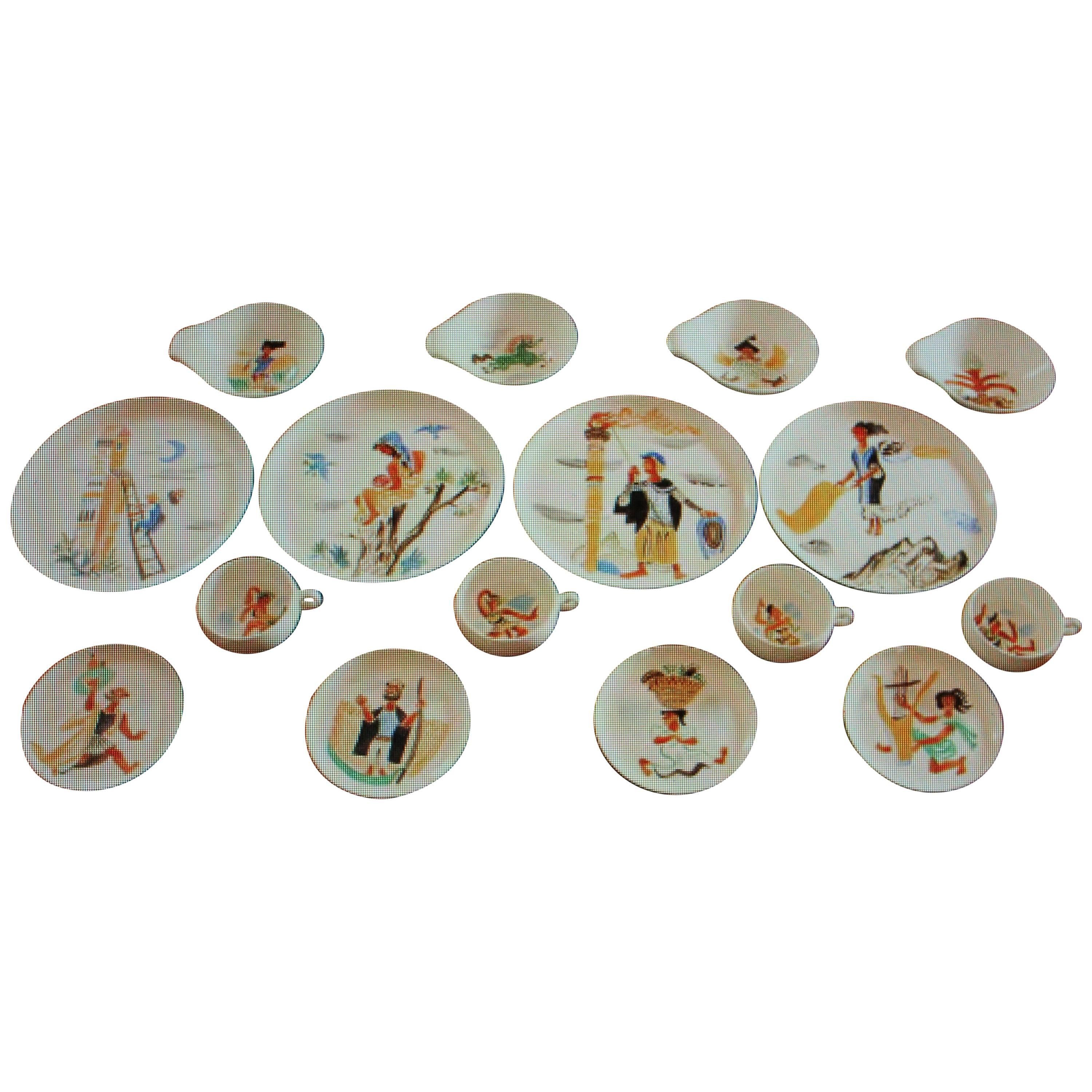 16 plats peints à l'huile de William Gropper en vente