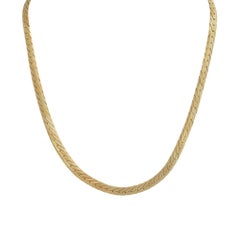 Women's Herringbone Necklace 14 Karat in Stock