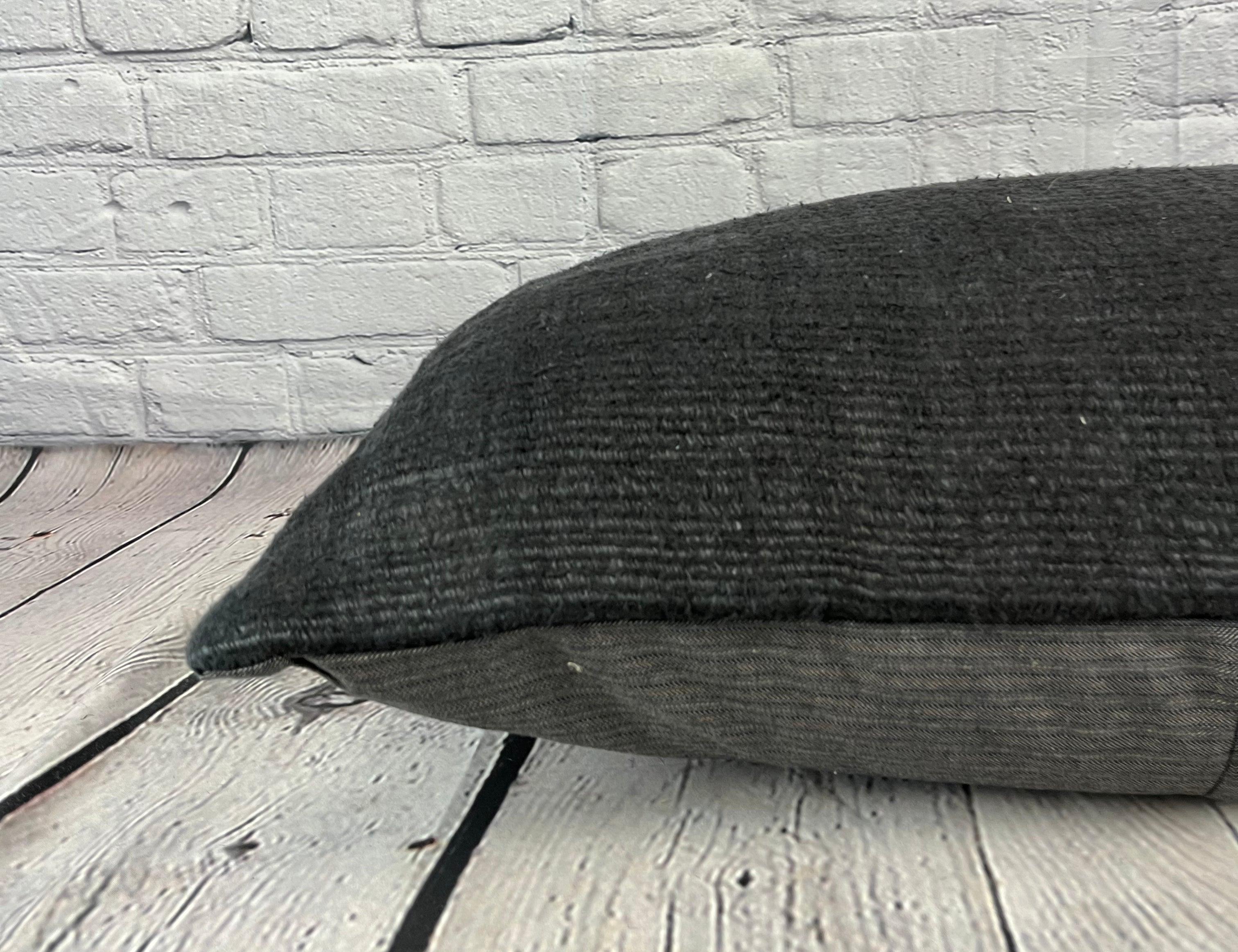 16 x 24 Hemp-Kissen Türkisches Kissen, Kissen mit natürlichem schwarzem Kissenbezug, #6052 im Zustand „Neu“ im Angebot in Houston, TX