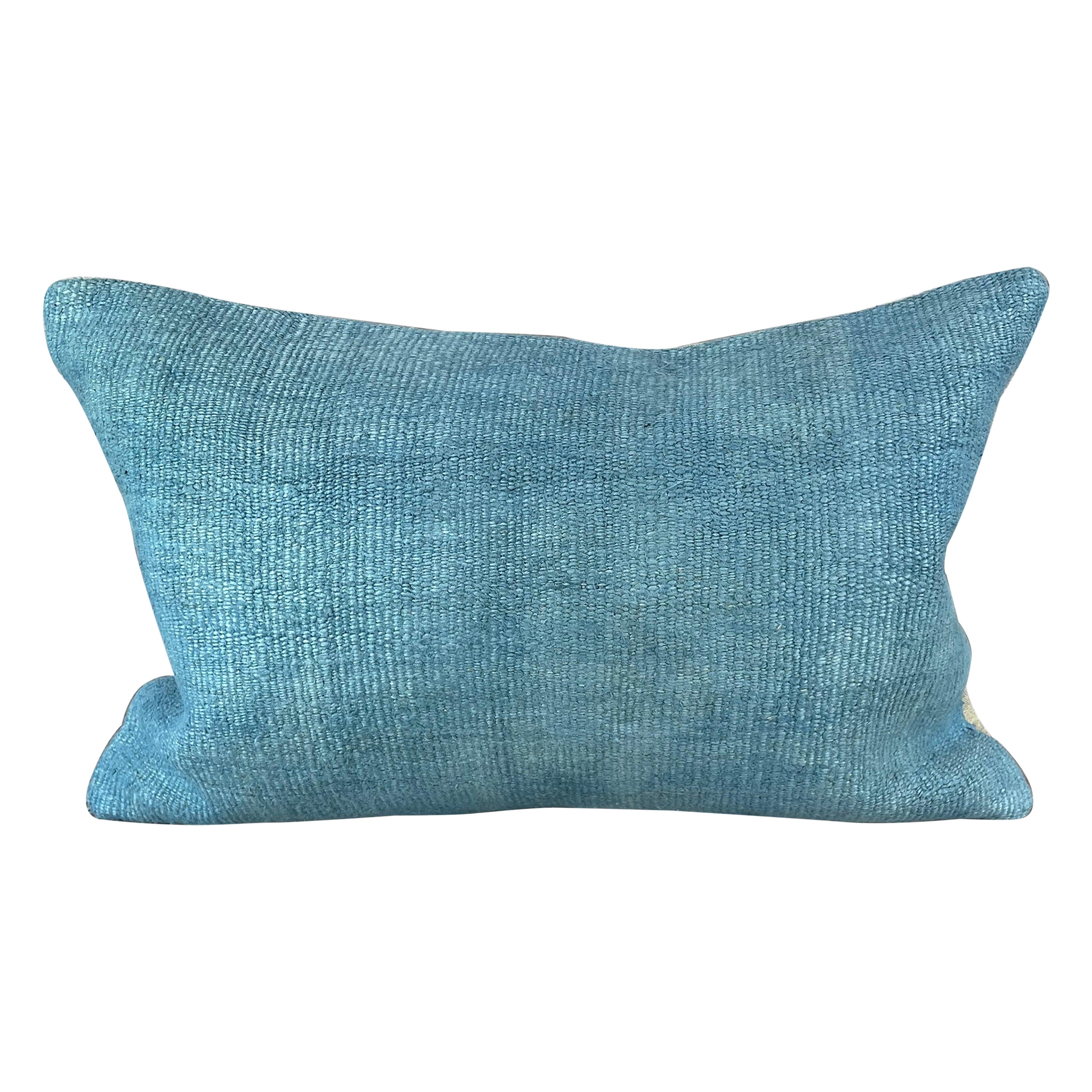 Coussin d'oreiller turc coussin bleu naturel 16 x 24 n° 6216 en vente