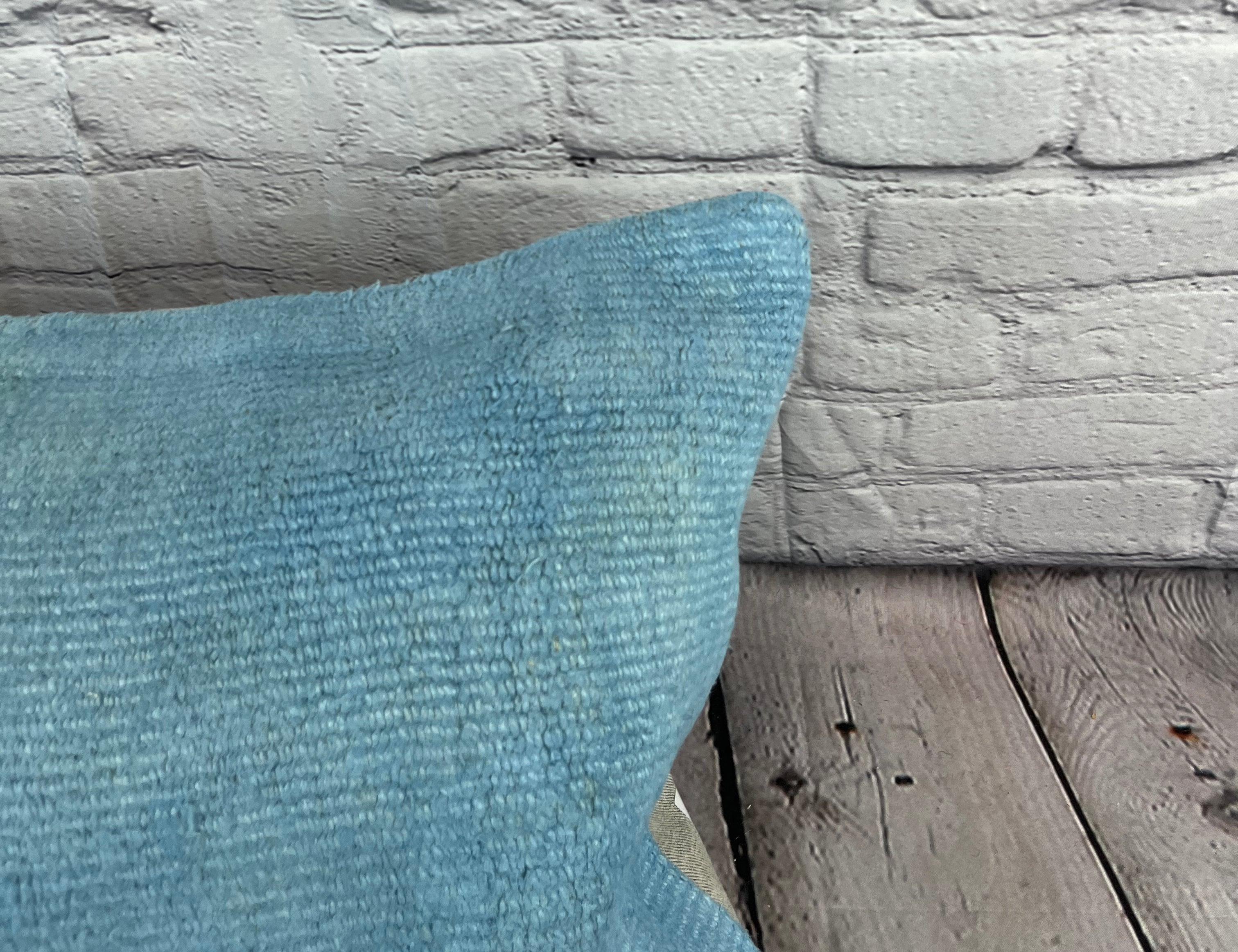 Turc Coussin d'oreiller turc coussin bleu naturel 16 x 24 n° 6219 en vente