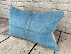 16 x 24 Hemp Pillow Turkish Cushion Natural Blue Pillow Cushion Cover #6223