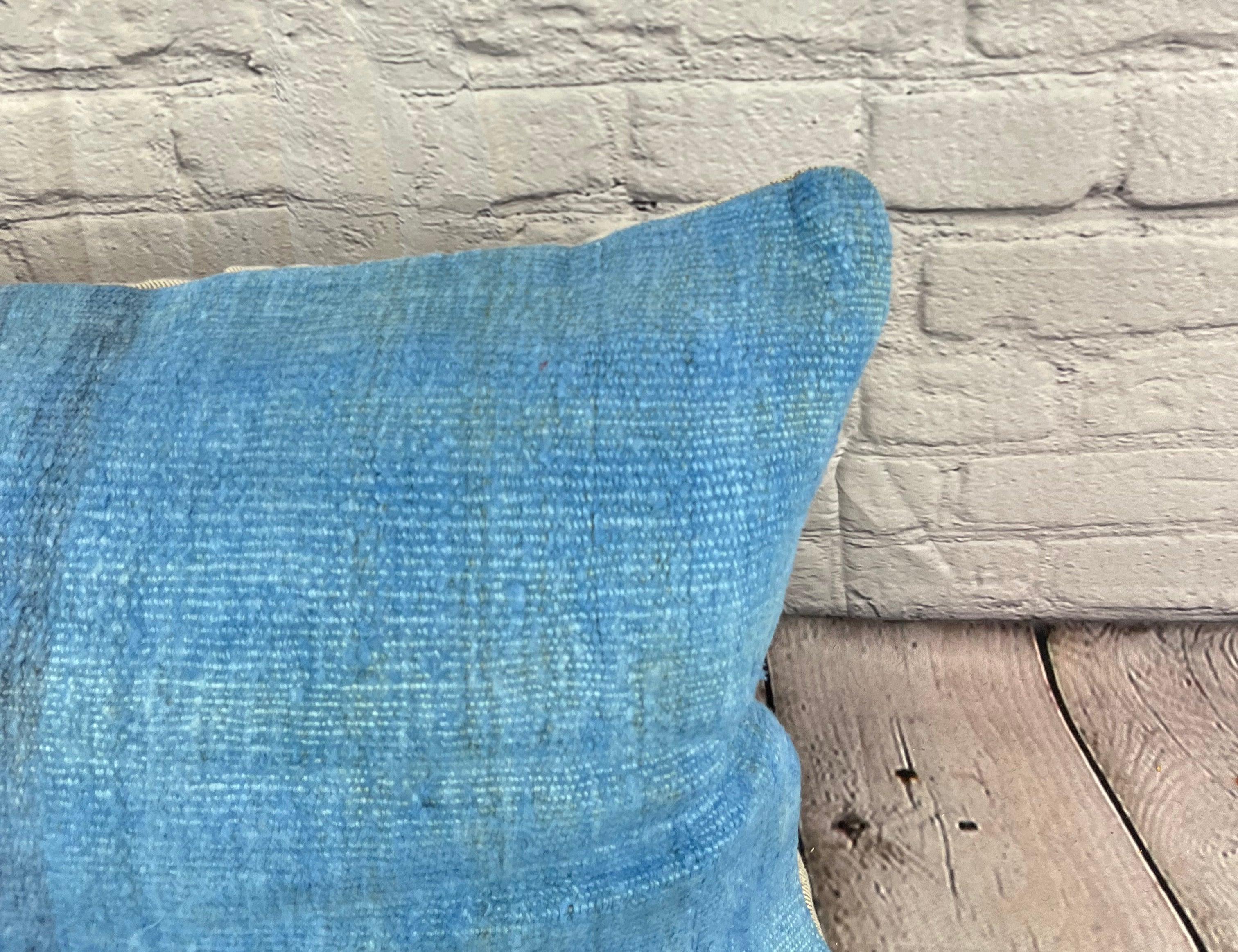 16 x 24 Zoll Kissen mit türkischem Kissen im Kissenschliff, natürliches Blau, Kissenbezug #6243 (Türkisch)