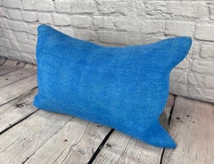 16 x 24 Hemp Pillow Turkish Cushion Natural Blue Pillow Cushion Cover #6248