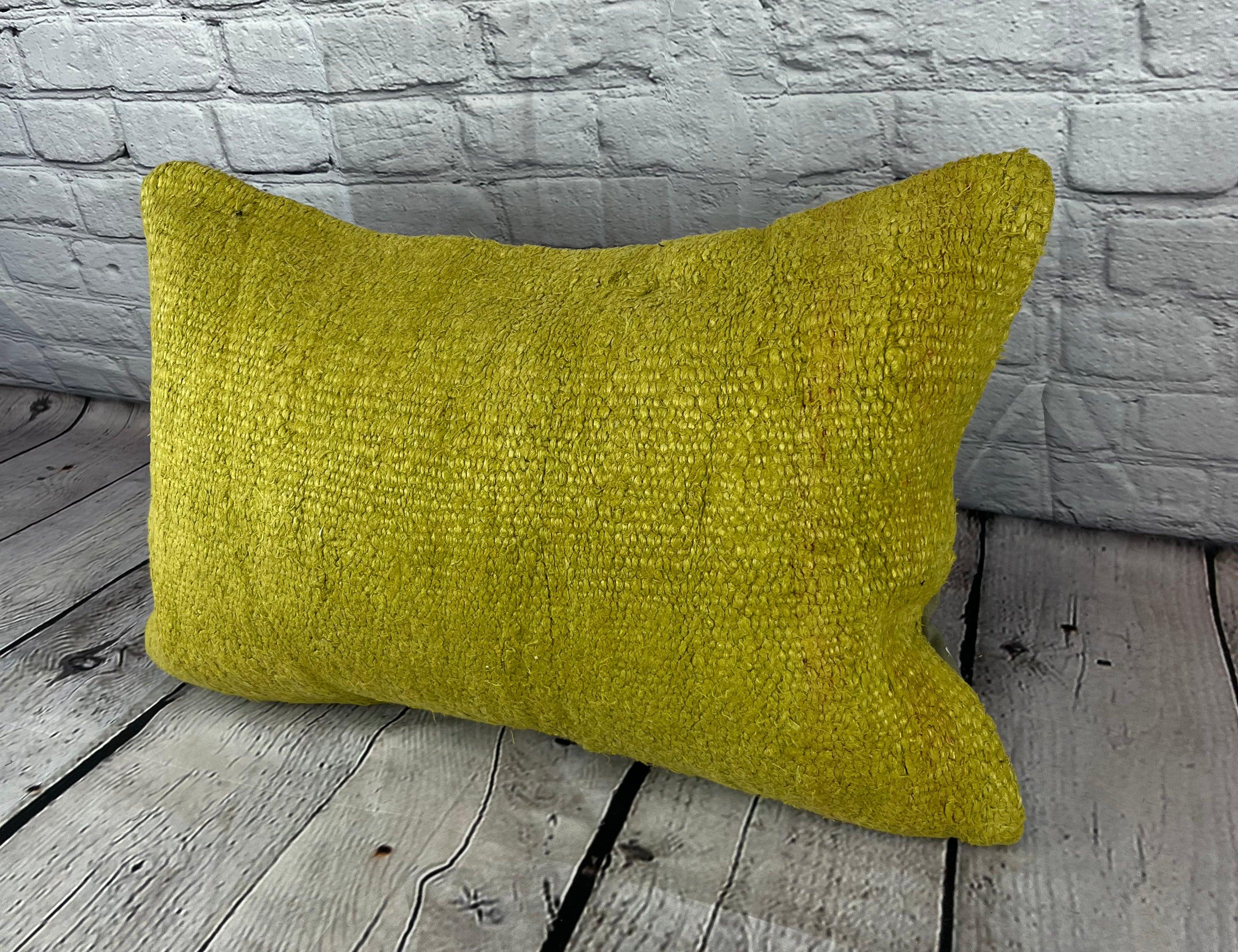 16 x 24 Hemp Pillow Turkish Cushion Natural Green Pillow Cushion Cover #6367 Elevate your home decor with our Hemp Pillow Turkish Cushion. This exquisite pillow cover, meticulously handwoven, adds a touch of elegance and sophistication to any space.