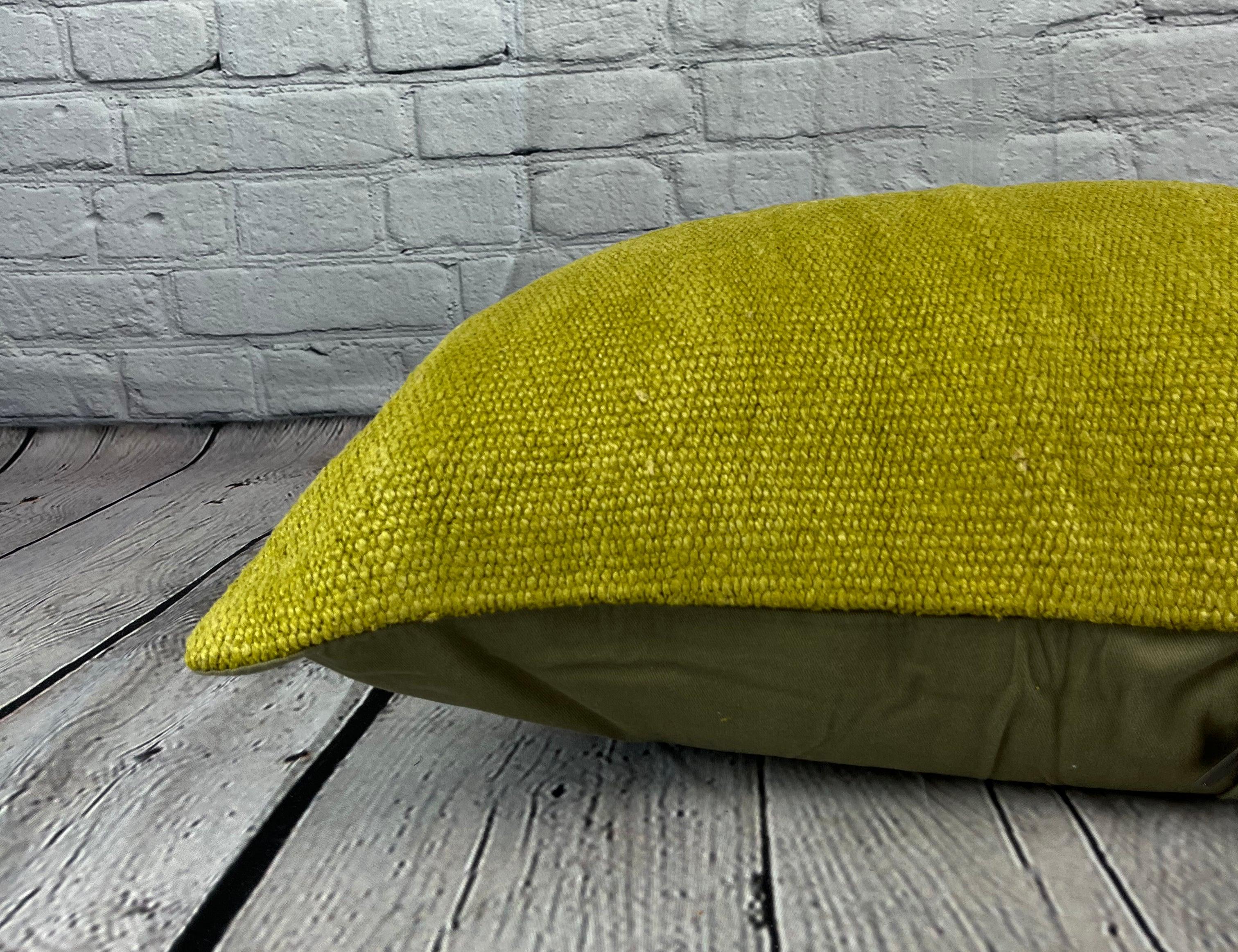 16 x 24 Hemp Pillow Turkish Cushion Natural Green Pillow Cushion Cover #6374 In New Condition For Sale In Houston, TX