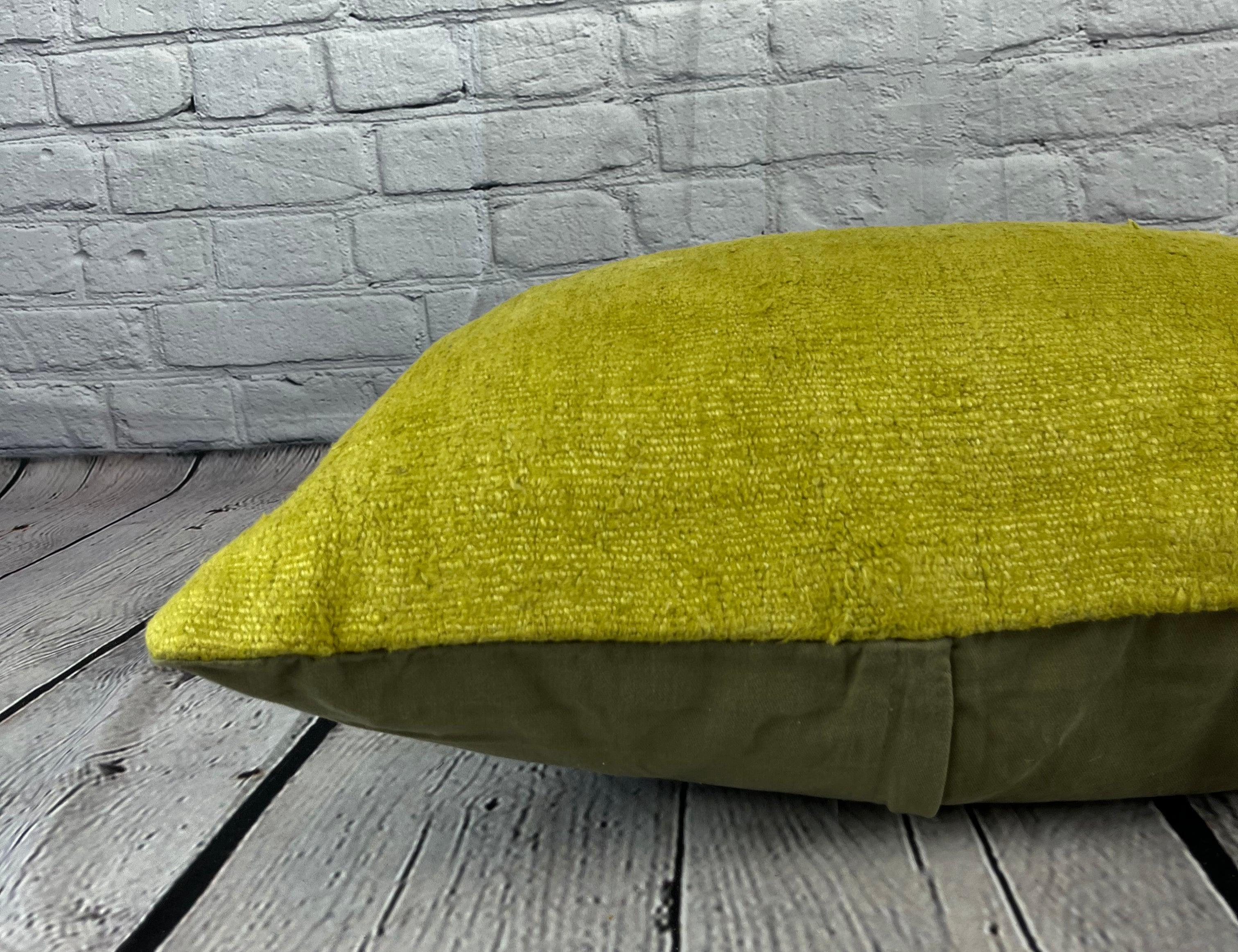 Annodato a mano 16 x 24 Cuscino in canapa Cuscino turco Greene & Greene naturale Copricuscino #6378 in vendita
