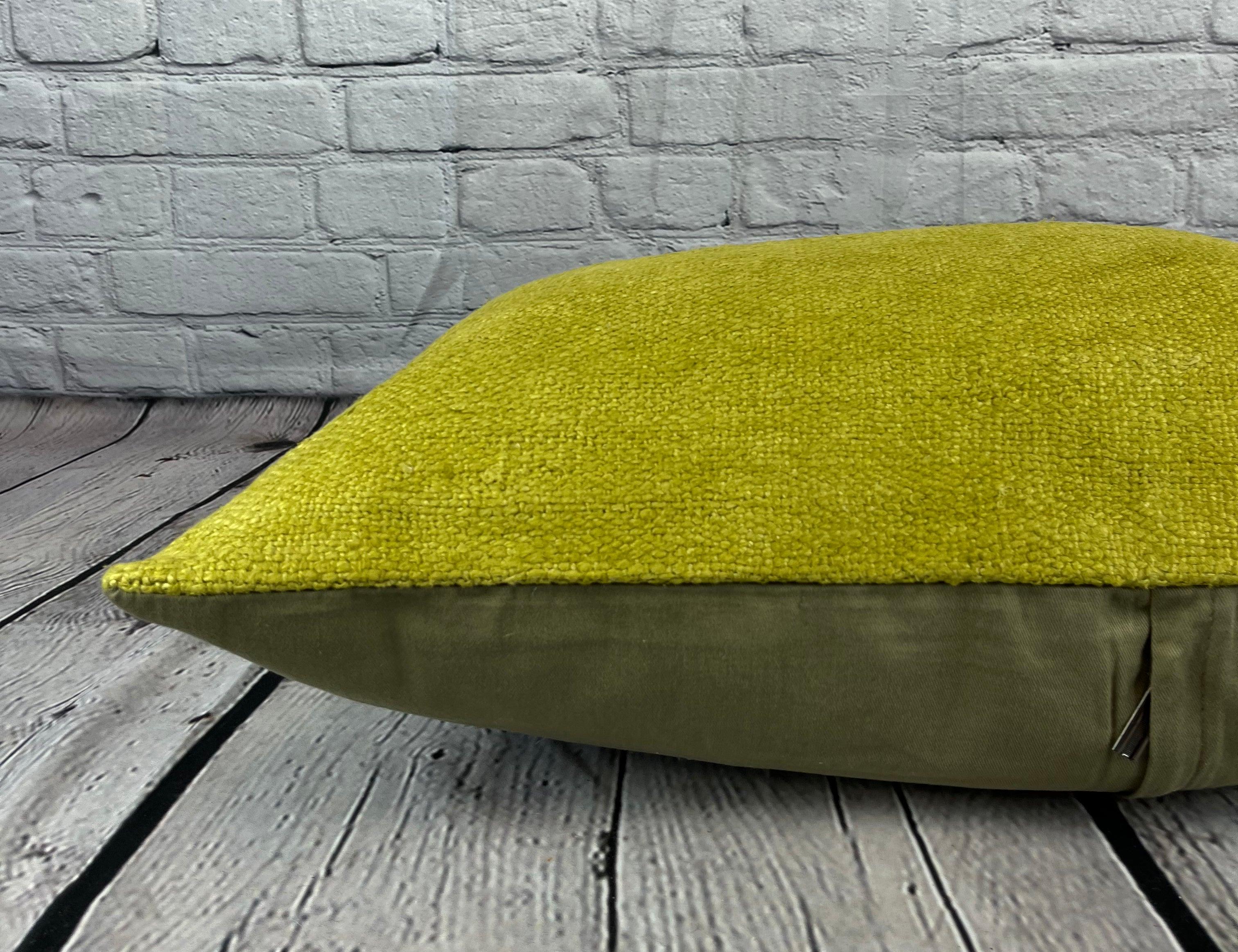 16 x 24 Cojín de cáñamo Cojín turco Cojín verde natural Funda de cojín #6379 Anudado a mano en venta