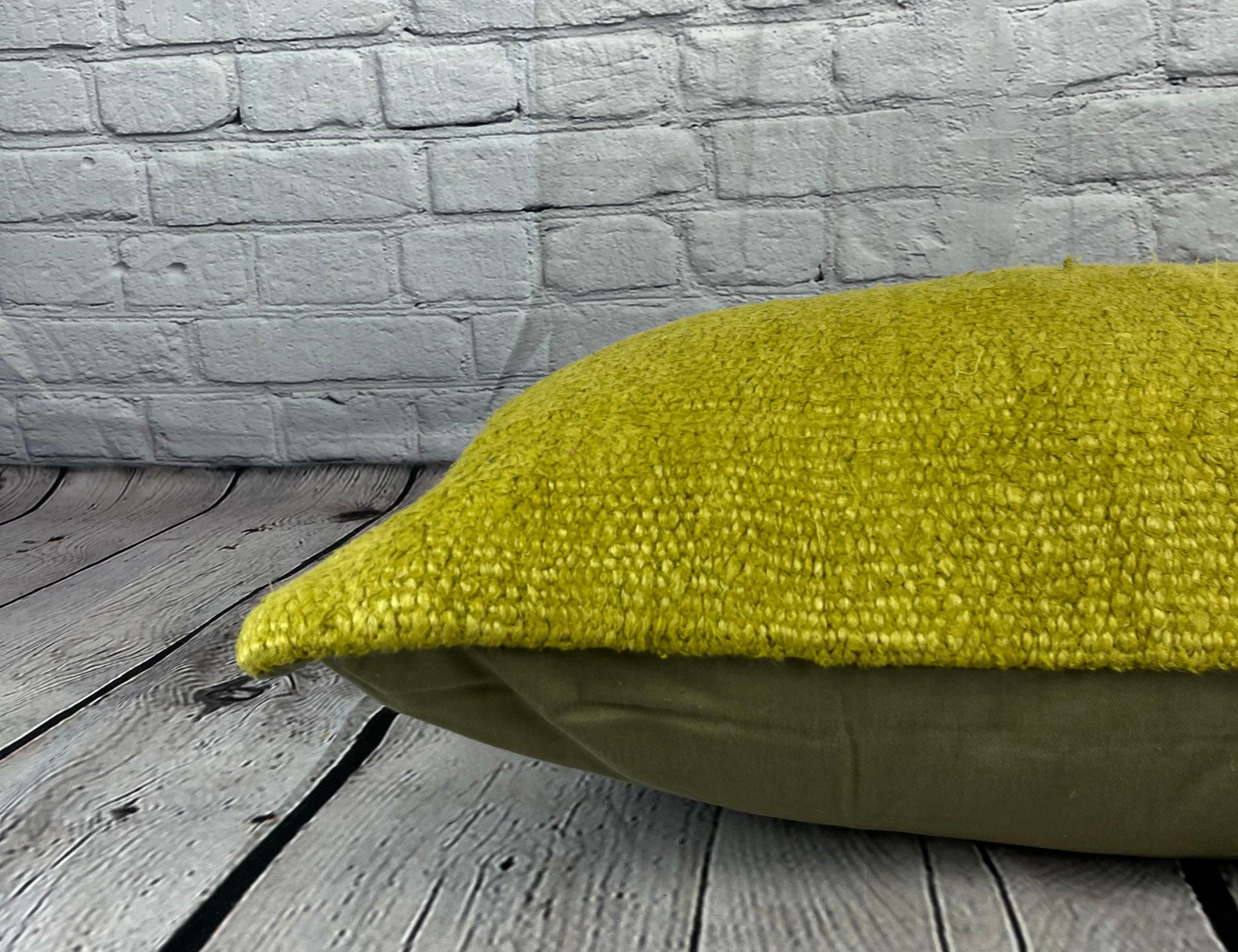 Annodato a mano 16 x 24 Cuscino in canapa Cuscino turco Greene & Greene naturale Copricuscino #6381 in vendita