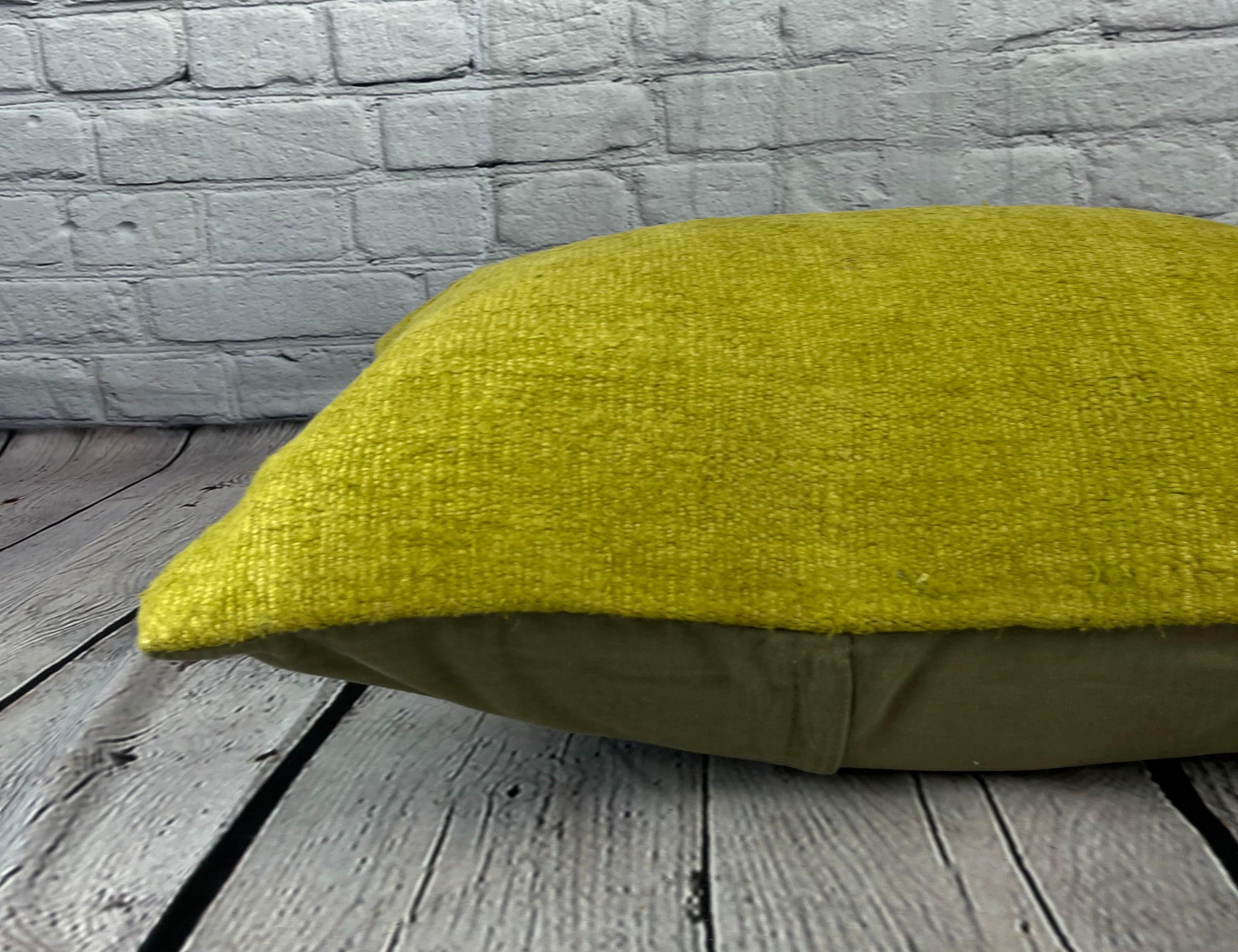 16 x 24 Hemp Pillow Turkish Cushion Natural Green Pillow Cushion Cover #6388 In New Condition For Sale In Houston, TX