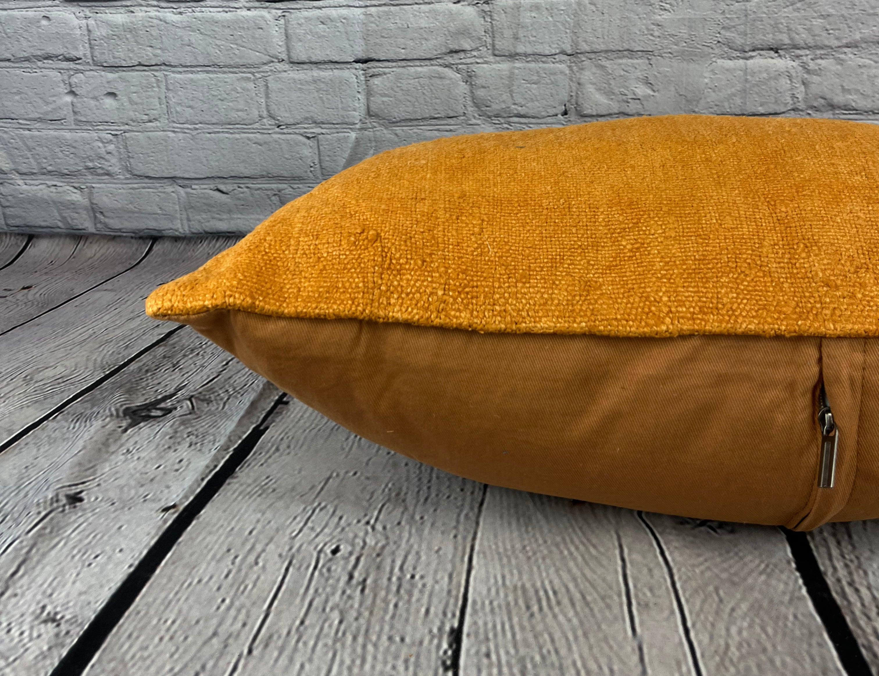 16 x 24 Hemp Pillow Turkish Cushion Natural Orange Pillow Cushion Cover #6270 In New Condition For Sale In Houston, TX