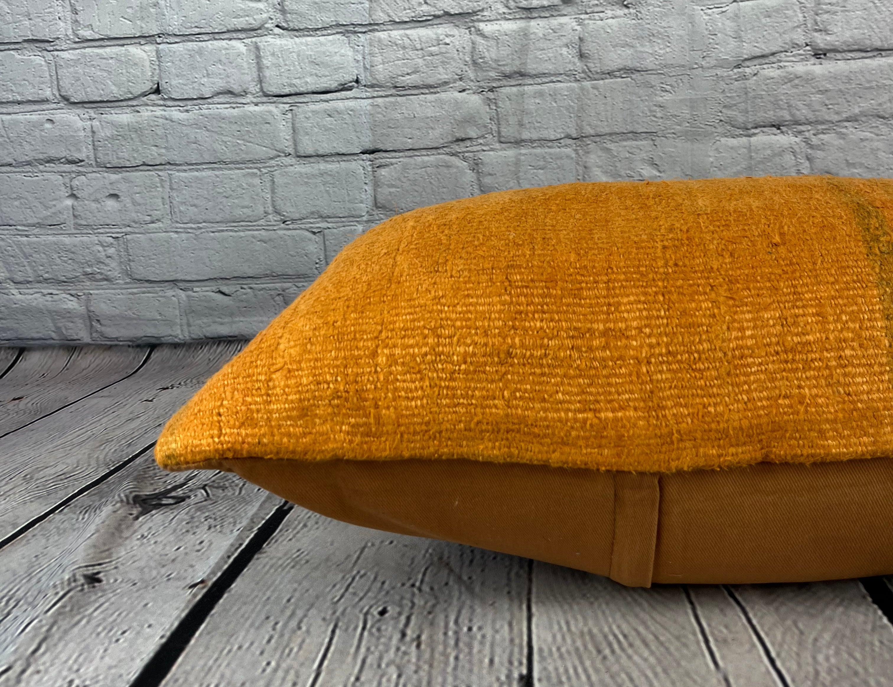 16 x 24 Hemp Kissen Türkisches Kissen mit natürlichem orangefarbenem Kissen-Kissenbezug #6272 im Zustand „Neu“ im Angebot in Houston, TX
