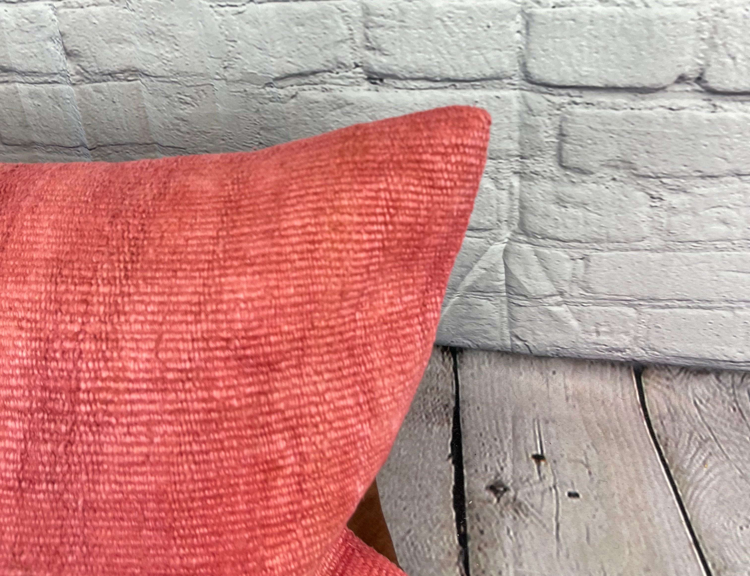 16 x 24 Cojín de Cáñamo Cojín Turco Cojín Natural Rojo Funda de Cojín #6003 Anudado a mano en venta