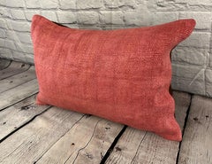 16 x 24 Hemp Pillow Turkish Cushion Natural Red Pillow Cushion Cover #6019