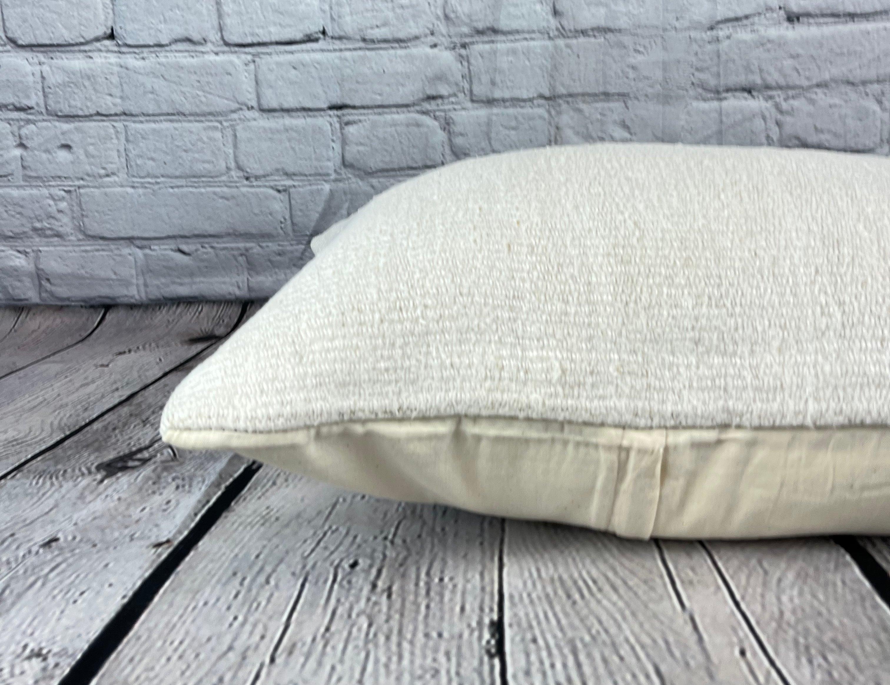 Noué à la main Coussin d'oreiller turc coussin blanc naturel 16 x 24 n° 6087 en vente
