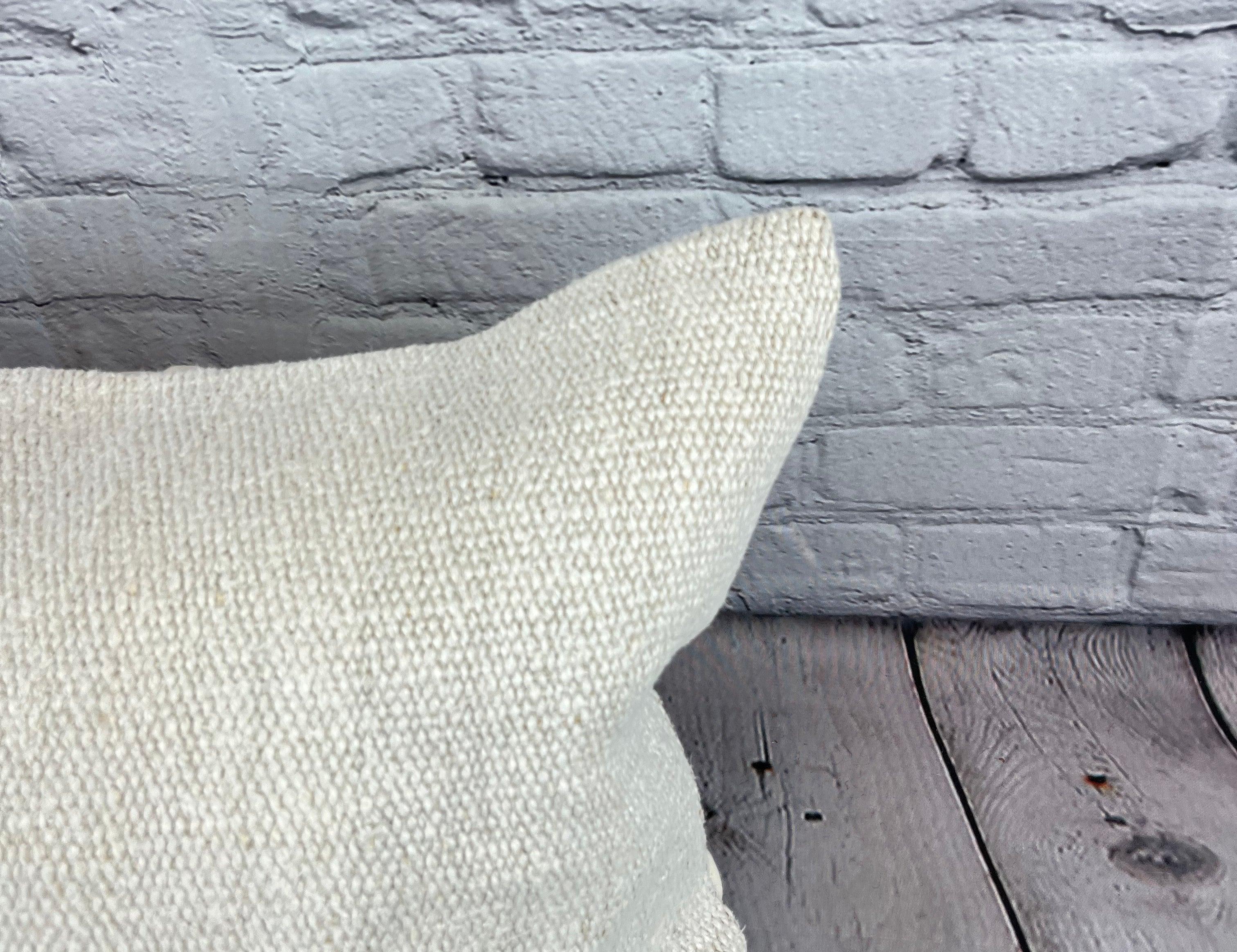 16 x 24 Hemp Kissen Türkisches Kissen mit natürlichem weißem Kissen-Kissenbezug #6093 (Handgeknüpft) im Angebot