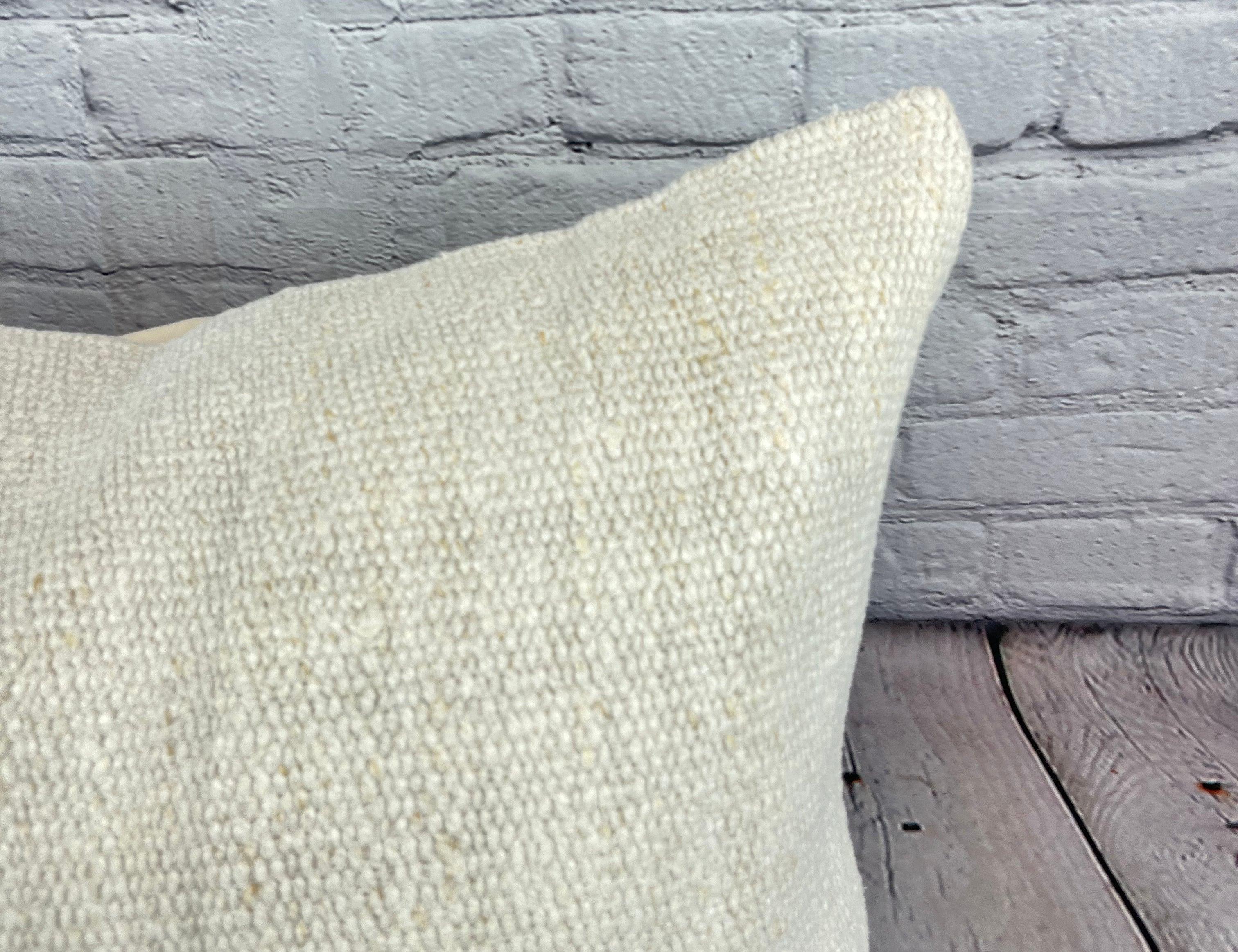Annodato a mano 16 x 24 Cuscino in Canapa Cuscino Turco Nature Bianco Cuscino Copricuscino #6110 in vendita