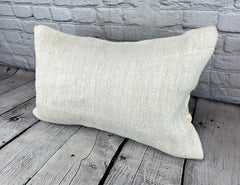 16 x 24 Hemp Pillow Turkish Cushion Natural White Pillow Cushion Cover #6117