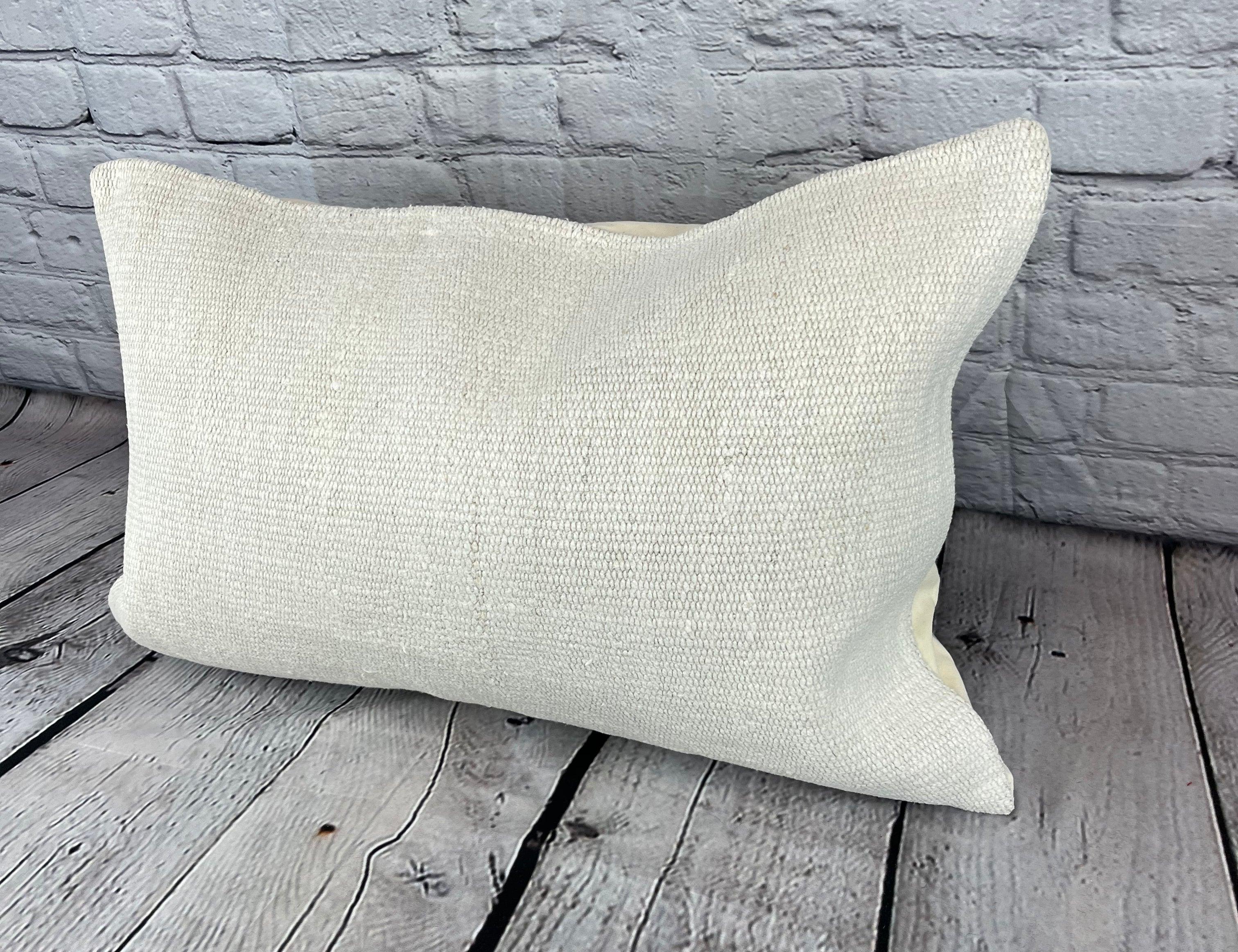 16 x 24 Hemp Pillow Turkish Cushion Natural White Pillow Cushion Cover #6124 Elevate your home decor with our Hemp Pillow Turkish Cushion. This exquisite pillow cover, meticulously handwoven, adds a touch of elegance and sophistication to any space.
