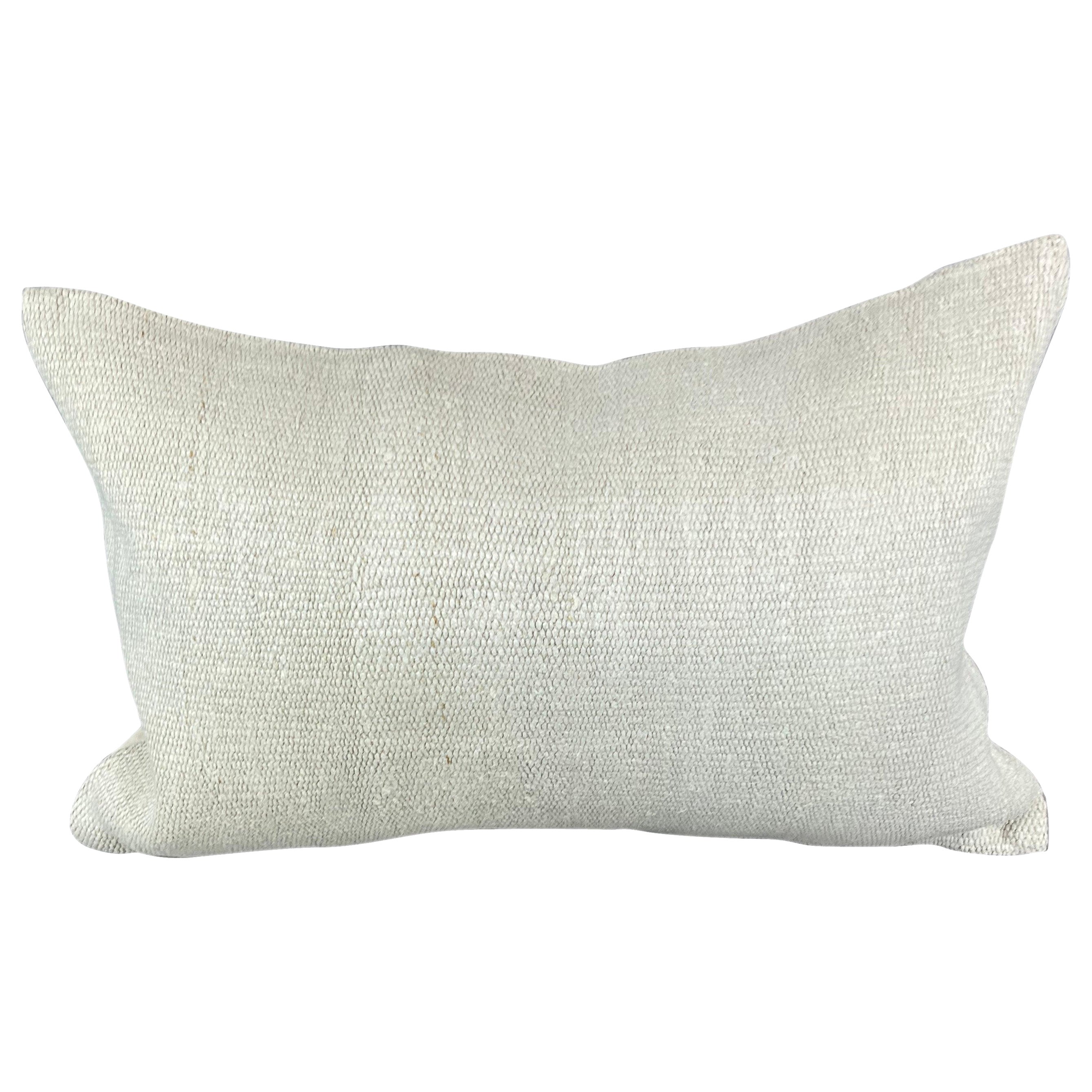 16 x 24 Hemp Pillow Turkish Cushion Natural White Pillow Cushion Cover #6126 en vente
