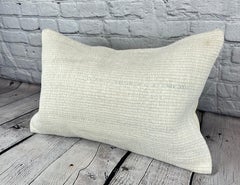 16 x 24 Hemp Pillow Turkish Cushion Natural White Pillow Cushion Cover #6133