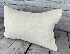 16 x 24 Hemp Pillow Turkish Cushion Natural White Pillow Cushion Cover #6142