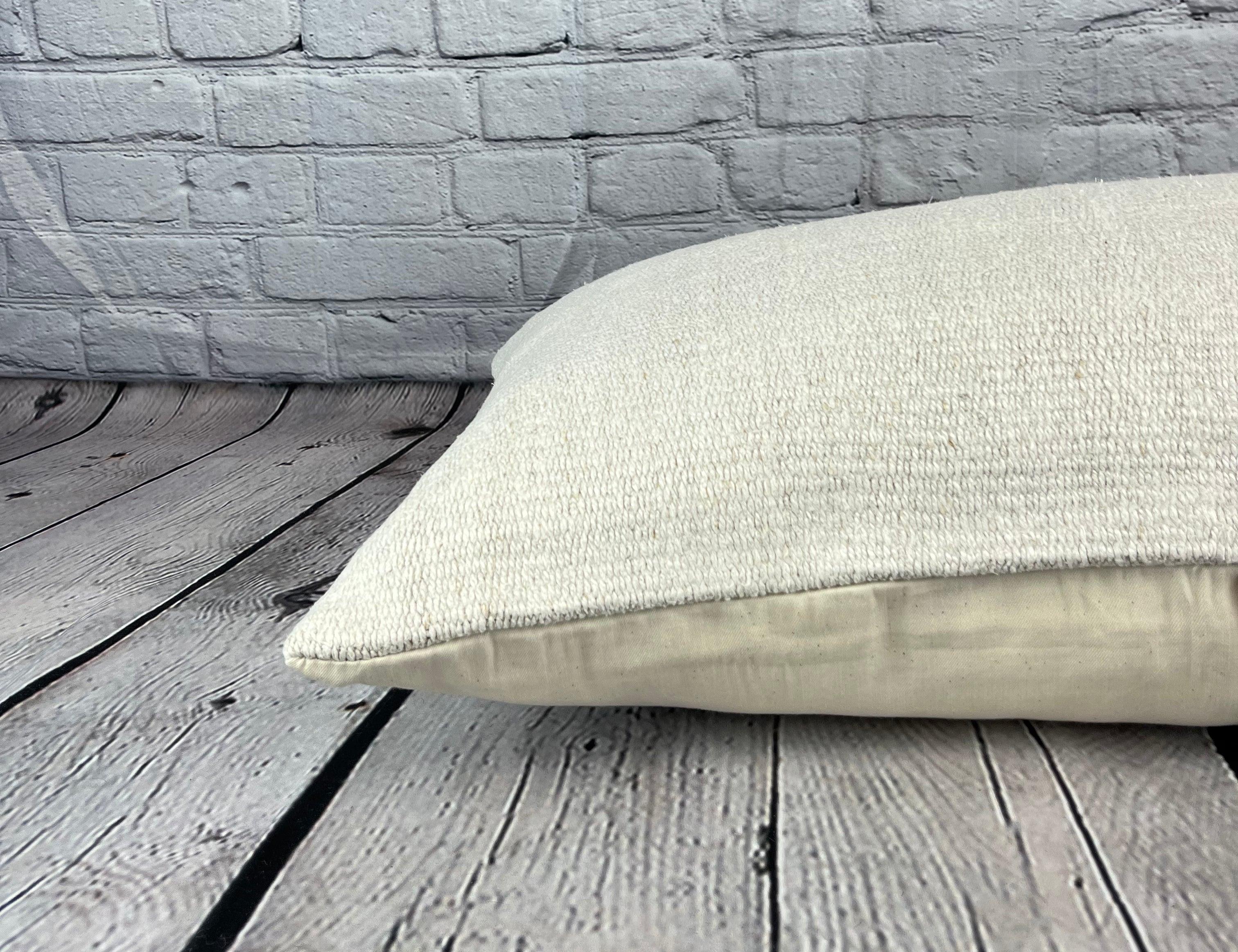 16 x 24 Hemp Kissen Türkisches Kissen mit natürlichem weißem Kissenbezug #6151 (Handgeknüpft) im Angebot