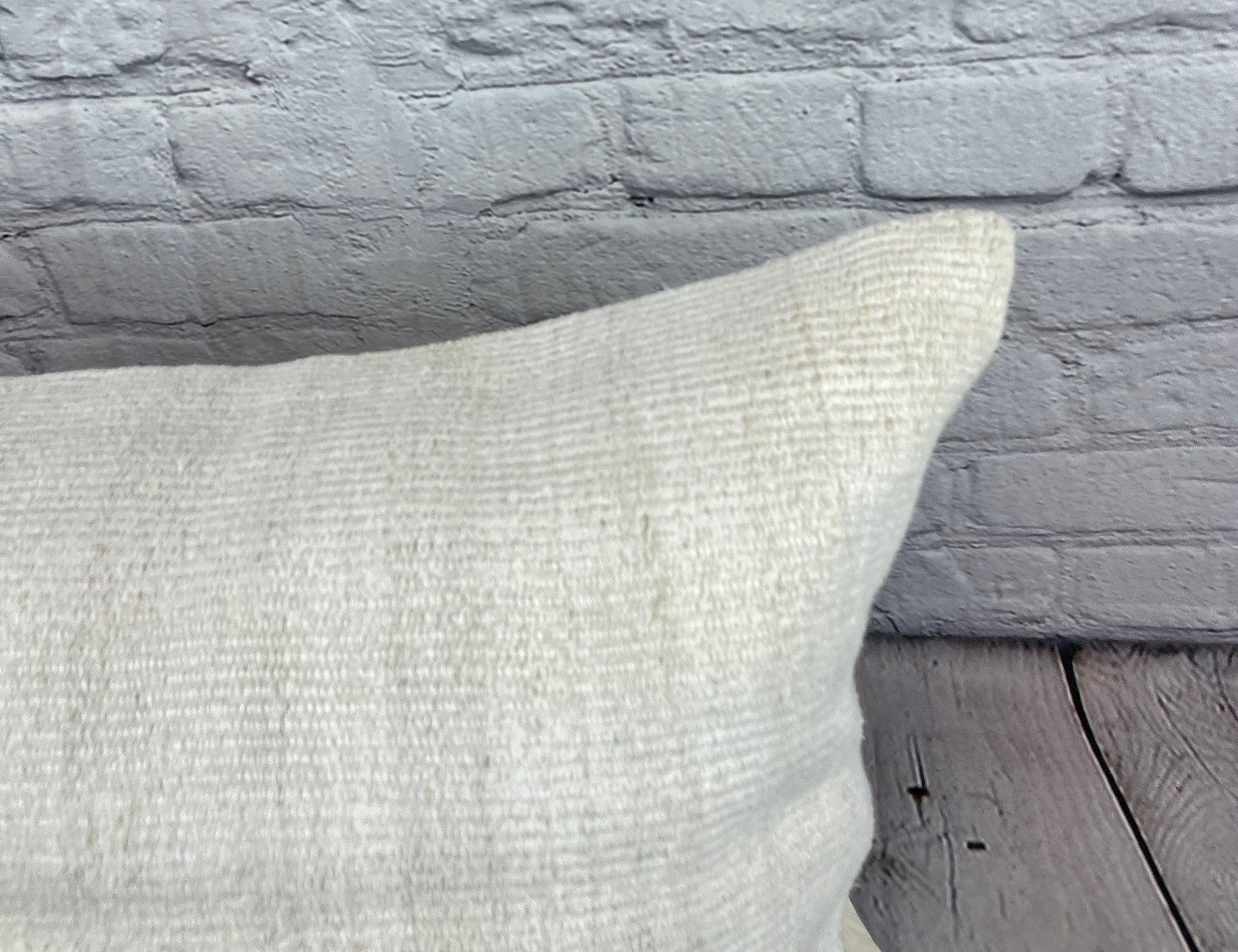 16 x 24 Hemp Kissen Türkisches Kissen mit natürlichem weißem Kissenbezug #6155 (Handgeknüpft) im Angebot