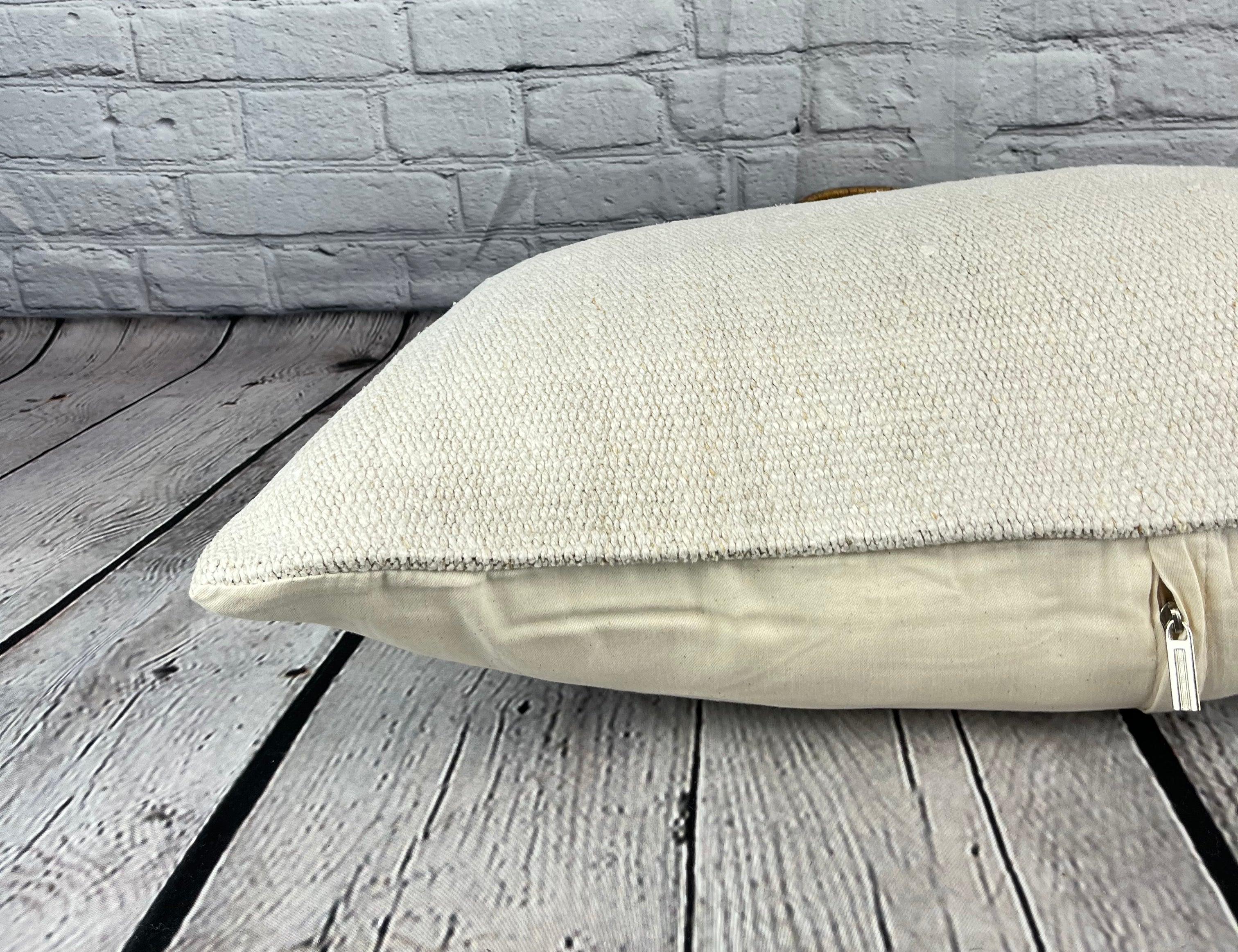 16 x 24 Hemp Pillow Turkish Cushion Natural White Pillow Cushion Cover #6156 In New Condition For Sale In Houston, TX