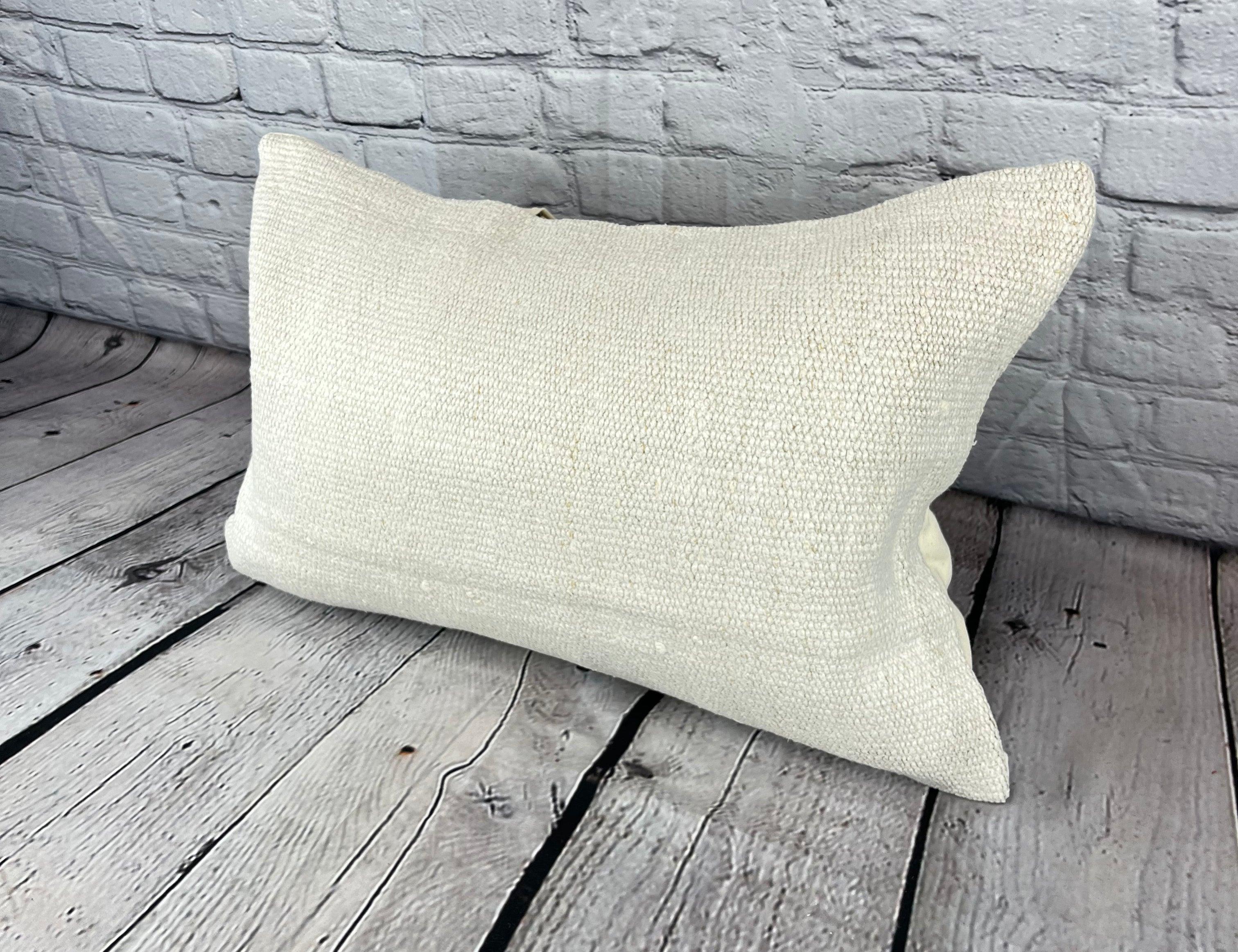 16 x 24 Hemp Pillow Turkish Cushion Natural White Pillow Cushion Cover #6157 Elevate your home decor with our Hemp Pillow Turkish Cushion. This exquisite pillow cover, meticulously handwoven, adds a touch of elegance and sophistication to any space.