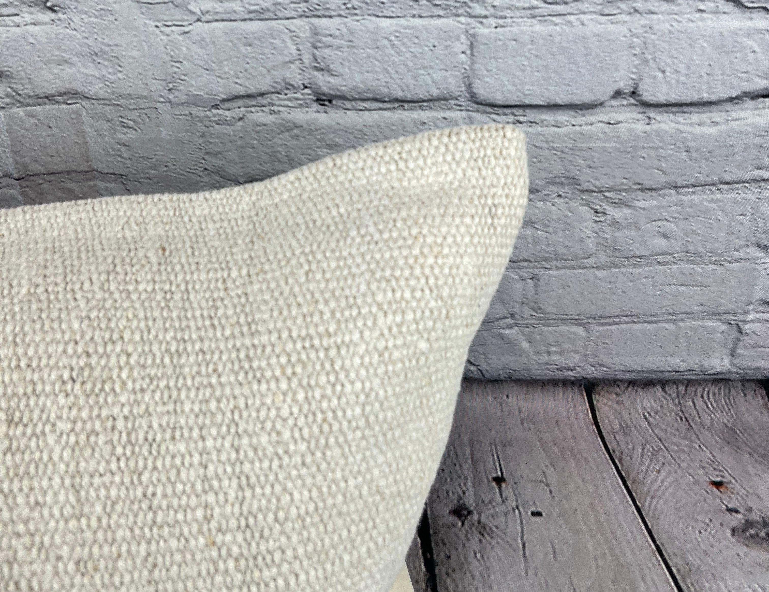 Annodato a mano 16 x 24 Cuscino in Canapa Cuscino Turco Nature Bianco Cuscino Copricuscino #6163 in vendita