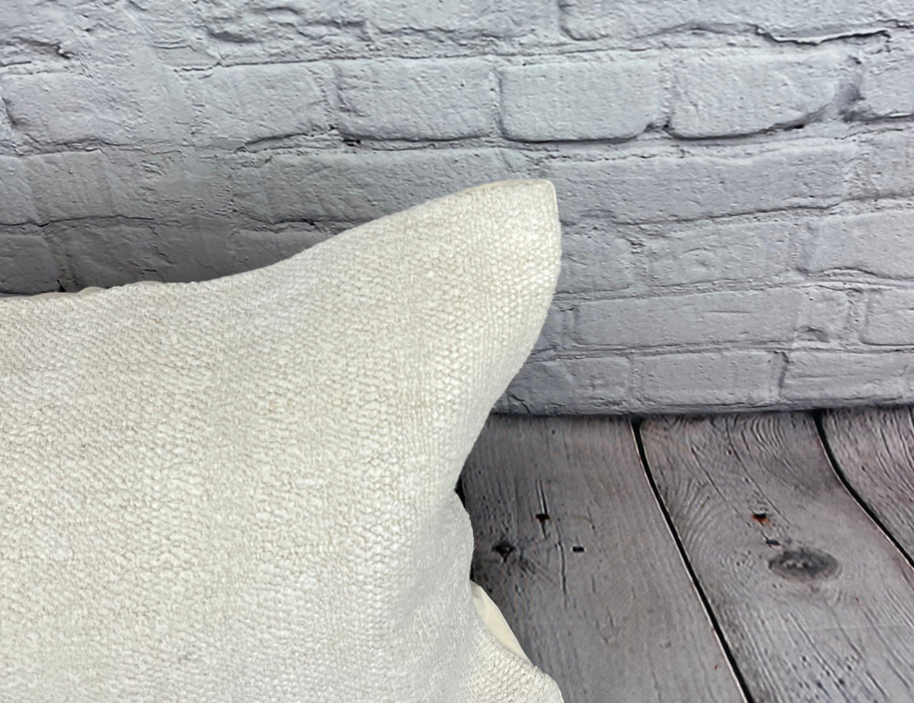 Annodato a mano 16 x 24 Cuscino in Canapa Cuscino Turco Nature Bianco Cuscino Copricuscino #6169 in vendita