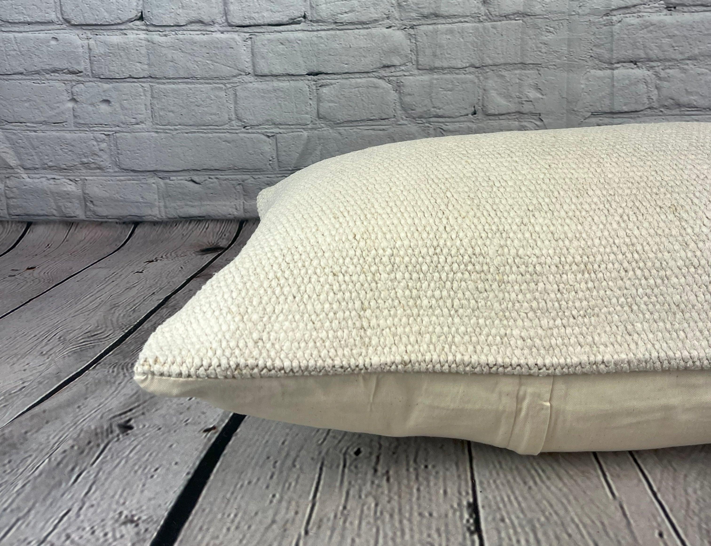 16 x 24 Hemp Pillow Turkish Cushion Natural White Pillow Cushion Cover #6178 In New Condition For Sale In Houston, TX