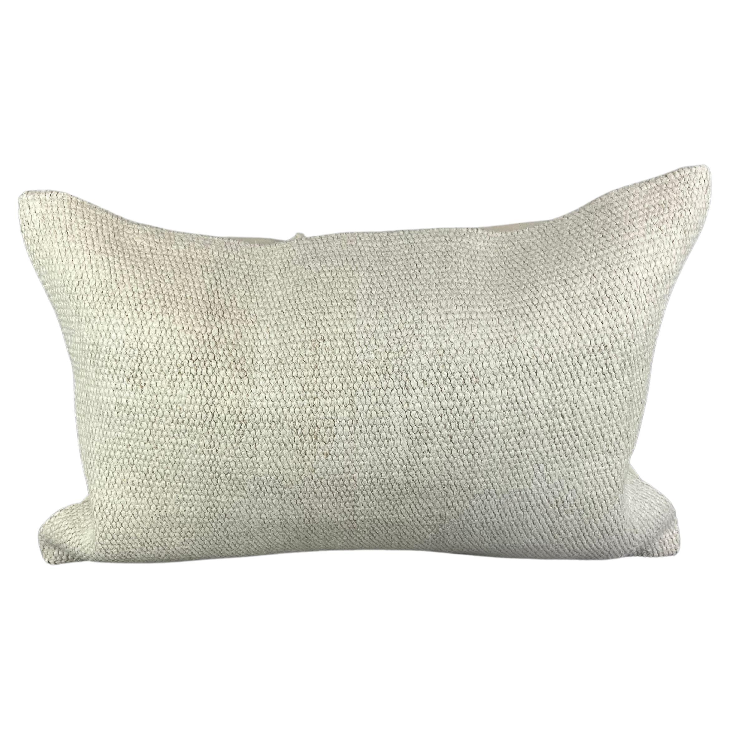 16 x 24 Hemp Pillow Turkish Cushion Natural White Pillow Cushion Cover #6178 For Sale