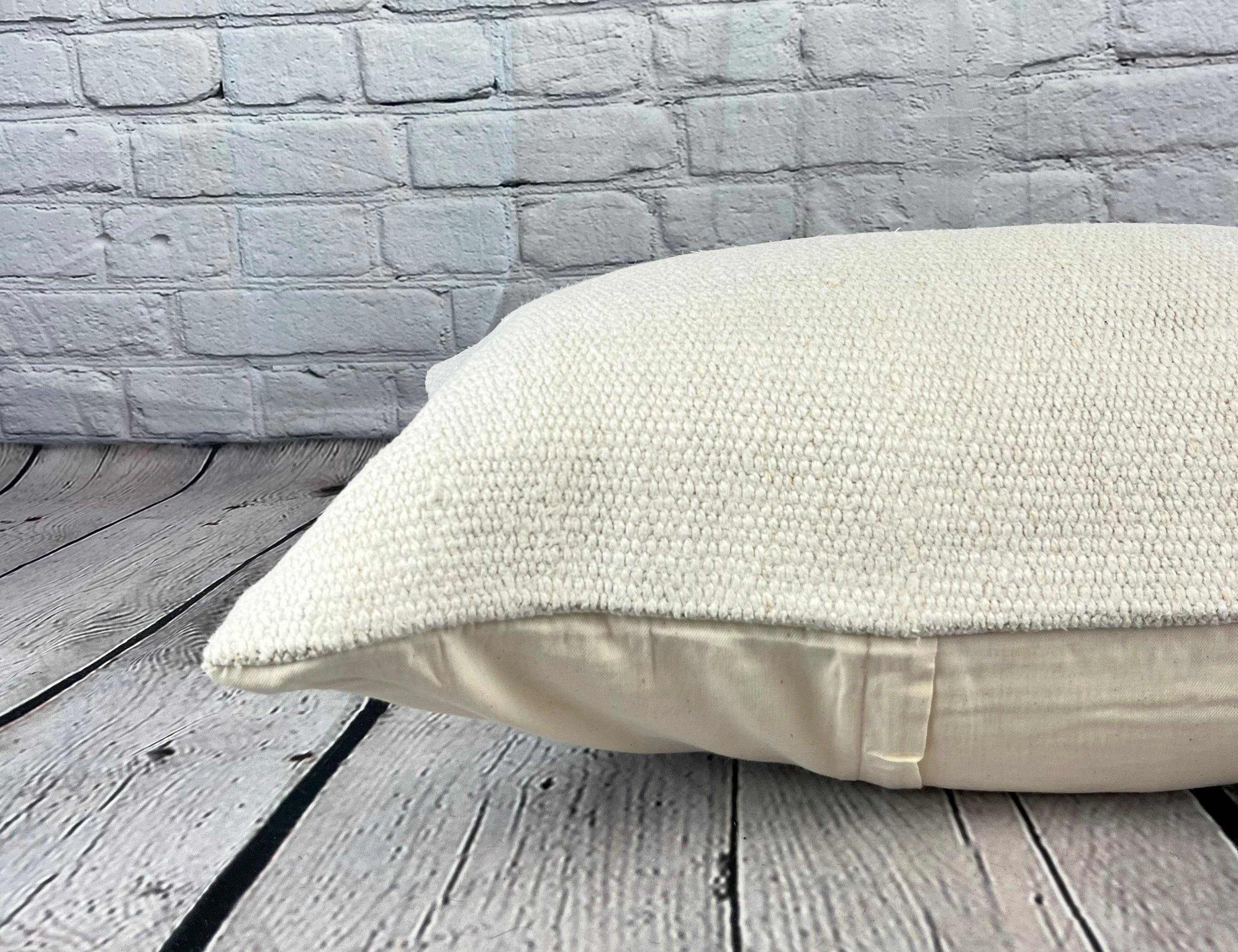16 x 24 Hemp Pillow Turkish Cushion Natural White Pillow Cushion Cover #6182 In New Condition For Sale In Houston, TX