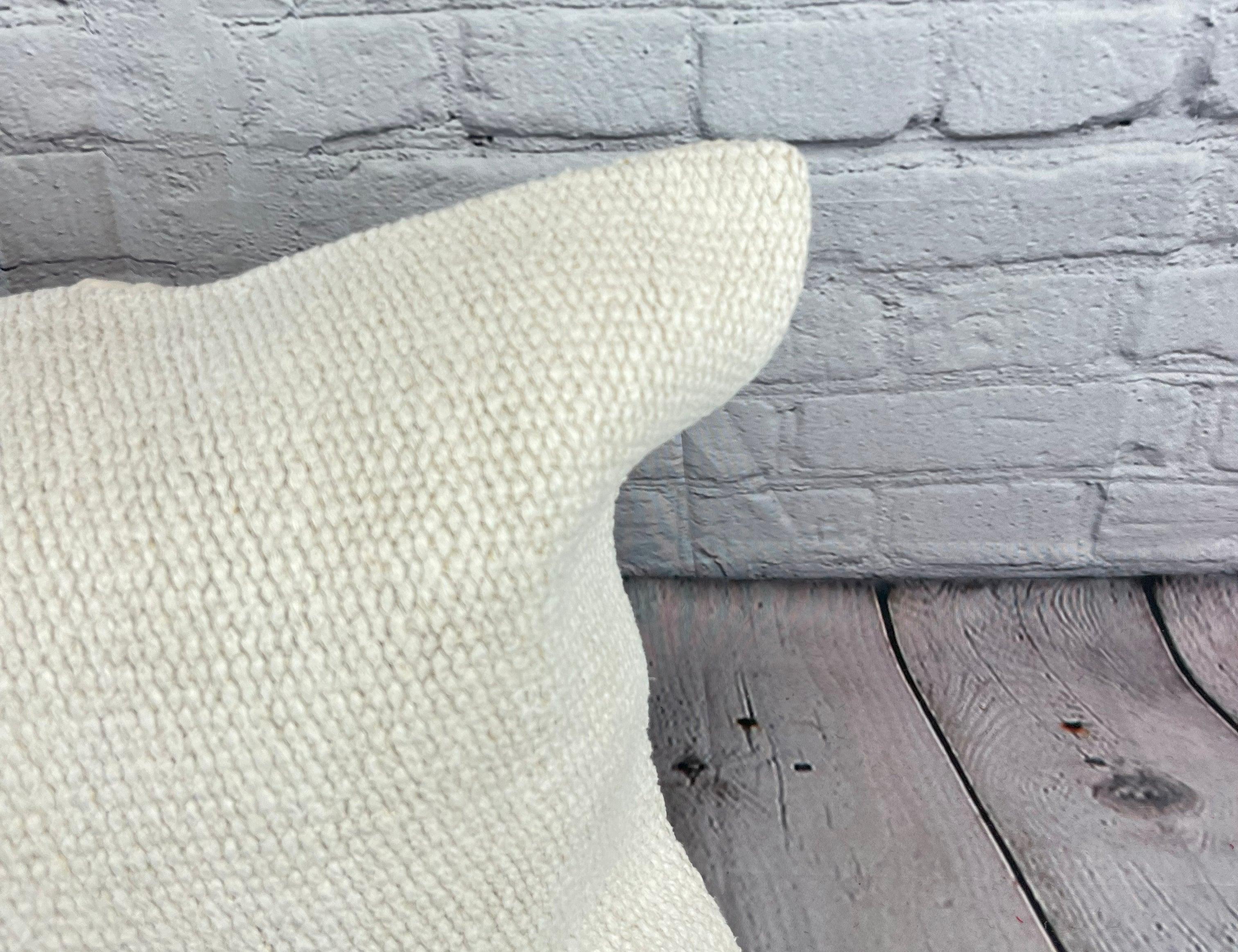 Annodato a mano 16 x 24 Cuscino di Canapa Cuscino Turco Nature Bianco Cuscino Coperta #6183 in vendita