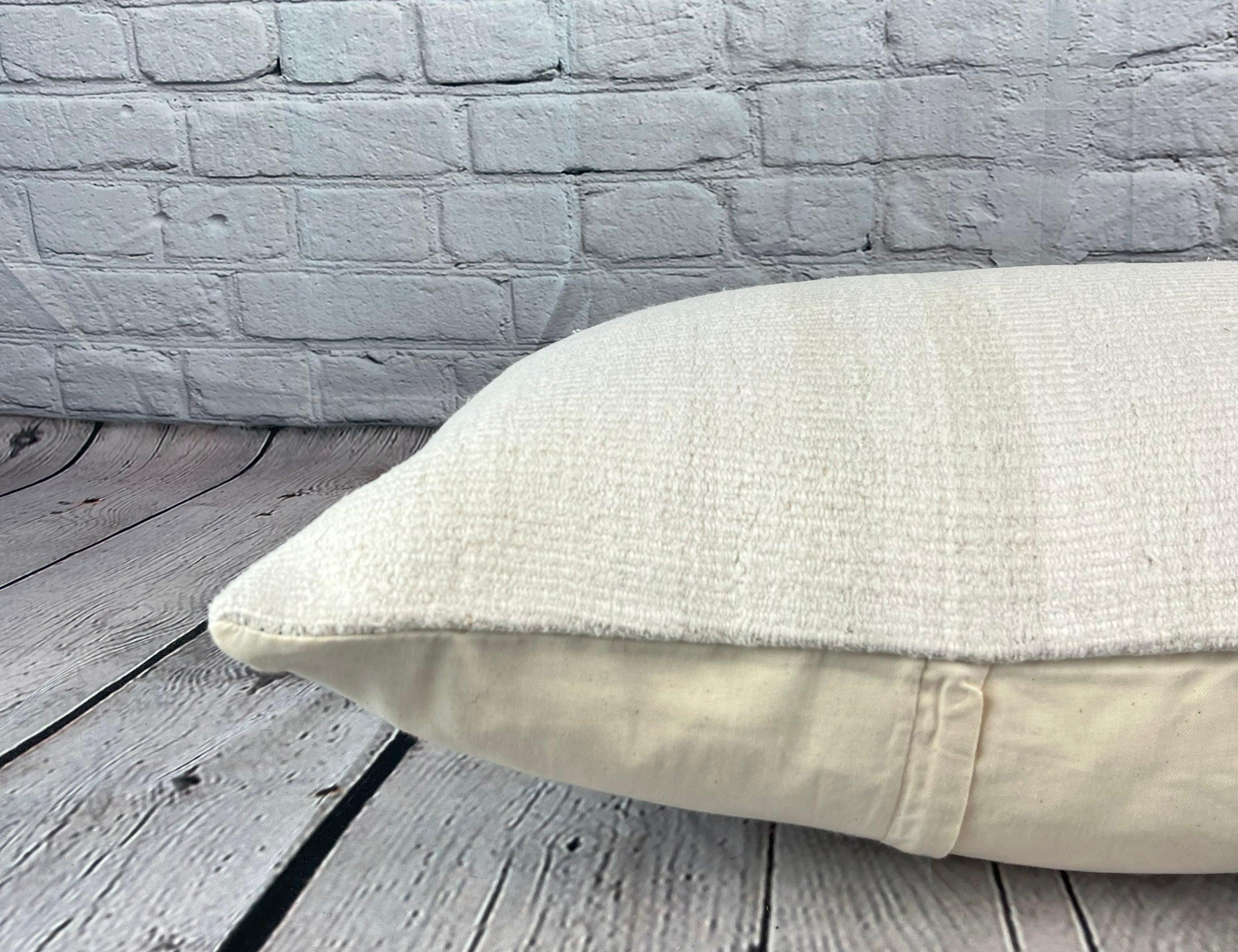 16 x 24 Hemp Pillow Turkish Cushion Natural White Pillow Cushion Cover #6194 In New Condition For Sale In Houston, TX
