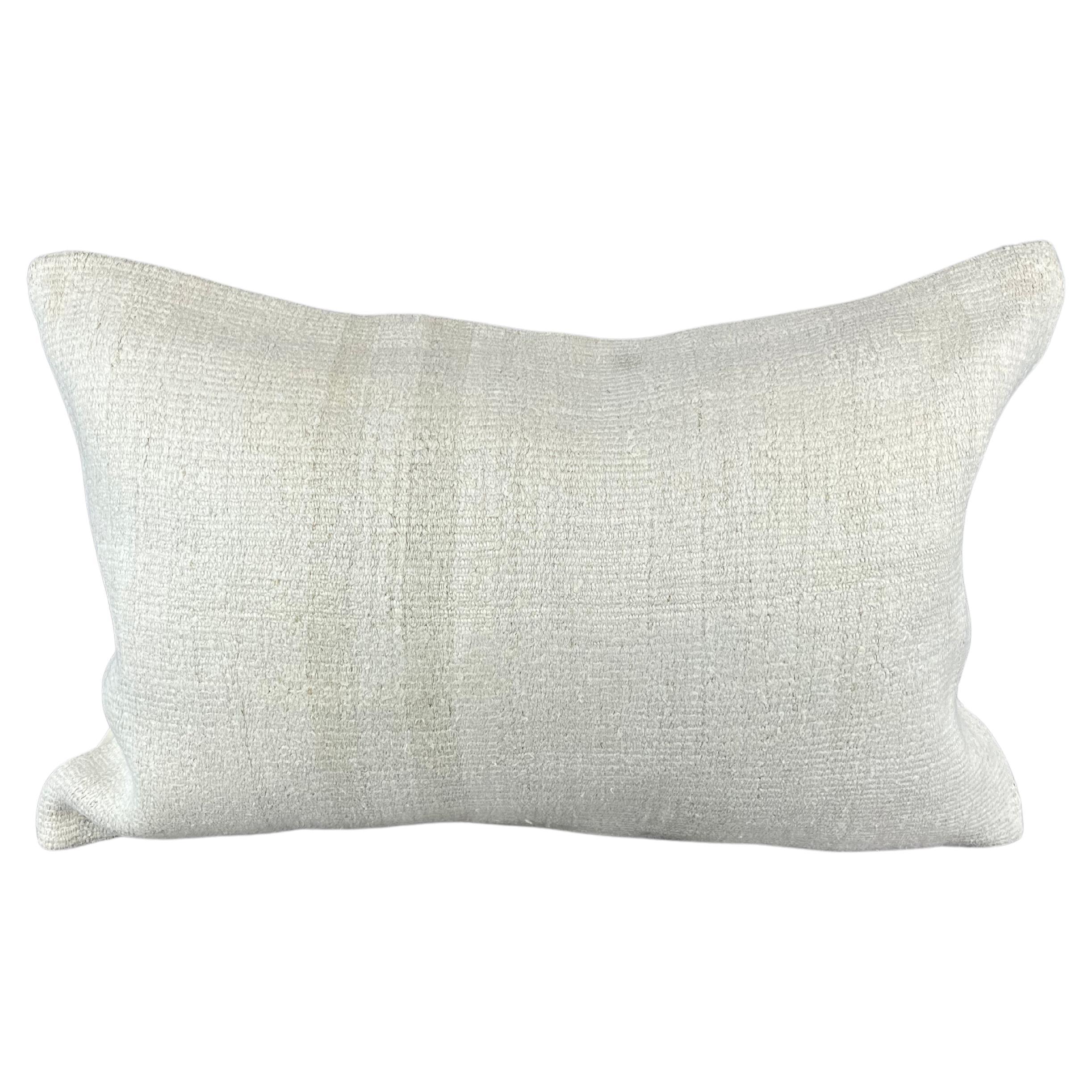 16 x 24 Hemp Pillow Turkish Cushion Natural White Pillow Cushion Cover #6194 For Sale