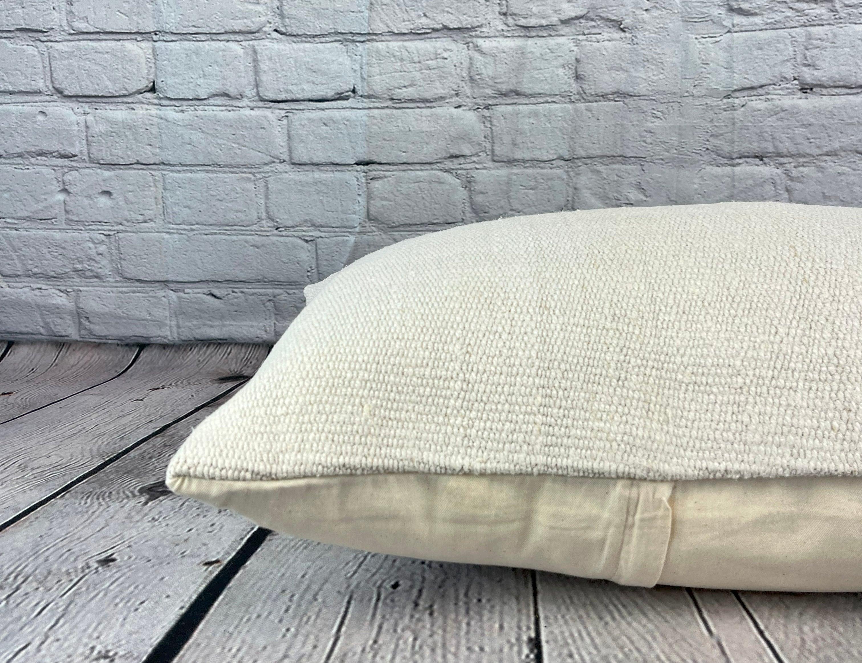 16 x 24 Hemp Pillow Turkish Cushion Natural White Pillow Cushion Cover #6195 In New Condition For Sale In Houston, TX