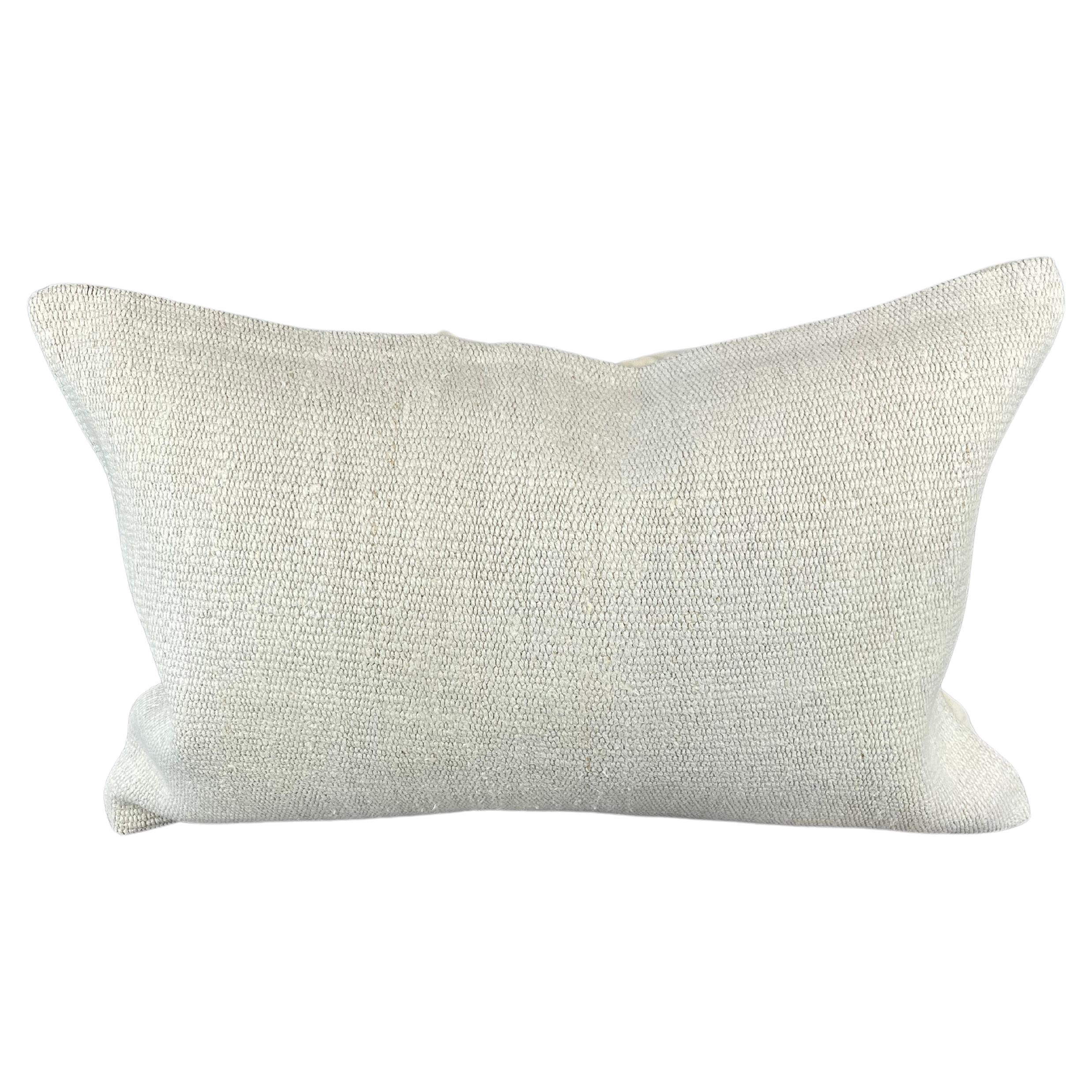 16 x 24 Hemp Pillow Turkish Cushion Natural White Pillow Cushion Cover #6195 For Sale