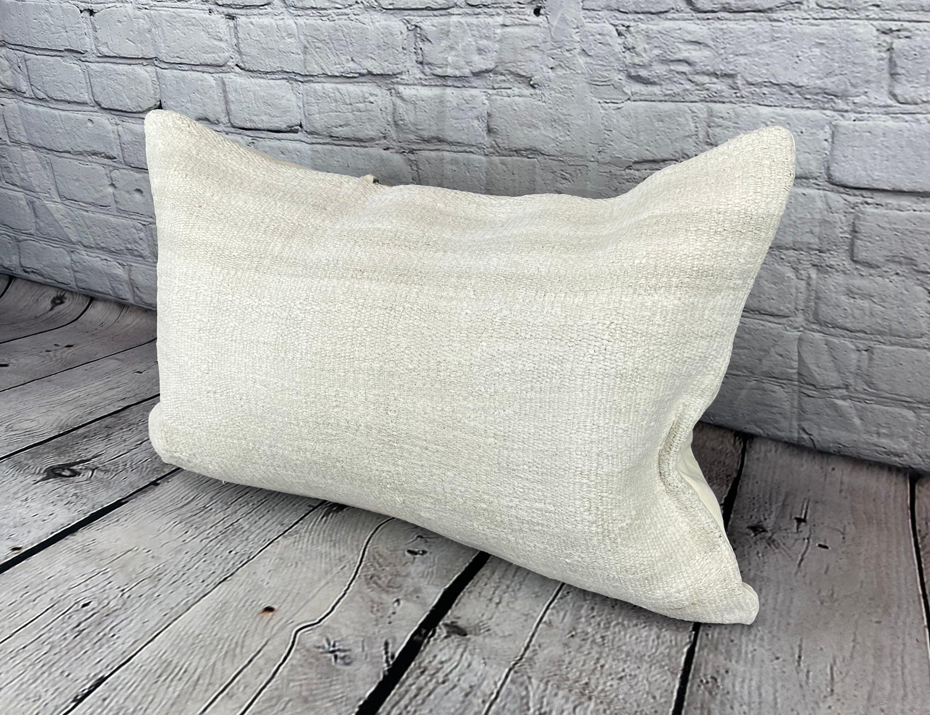 16 x 24 Hemp Pillow Turkish Cushion Natural White Pillow Cushion Cover #6205 Elevate your home decor with our Hemp Pillow Turkish Cushion. This exquisite pillow cover, meticulously handwoven, adds a touch of elegance and sophistication to any space.