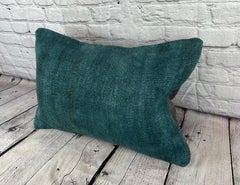 16 x 24 Hemp Turkish Cushion Natural Grayish Blue Pillow Cushion Cover #6395