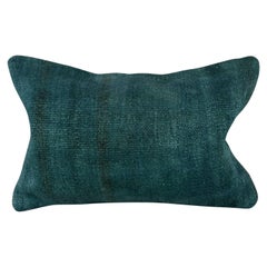 Coussin de coussin turc à ourlet 16 x 24 bleu grisâtre naturel, couvercle n° 6395