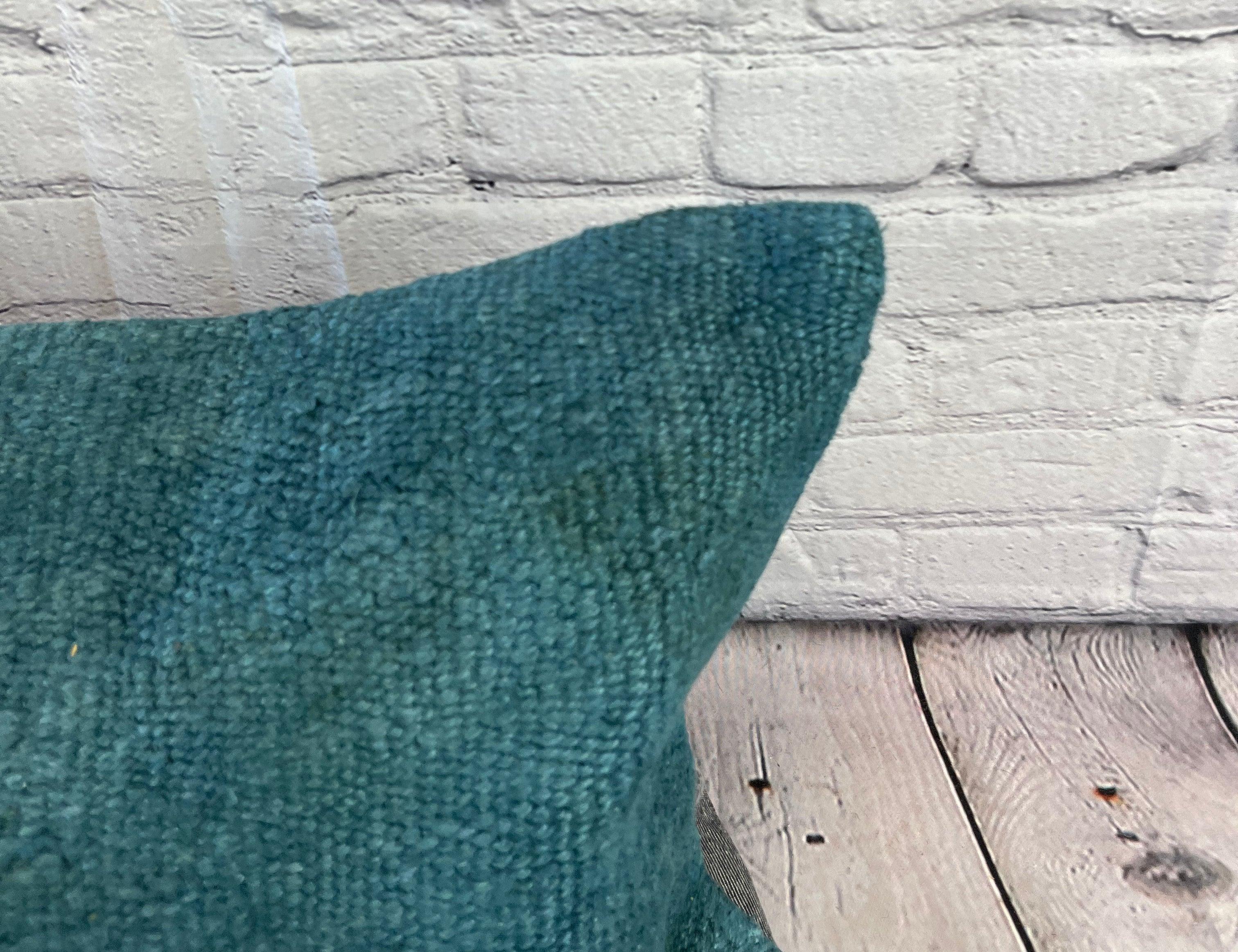 Turc Coussin de coussin turc à ourlet 16 x 24, bleu grisâtre naturel, couvercle de coussin n° 6401 en vente