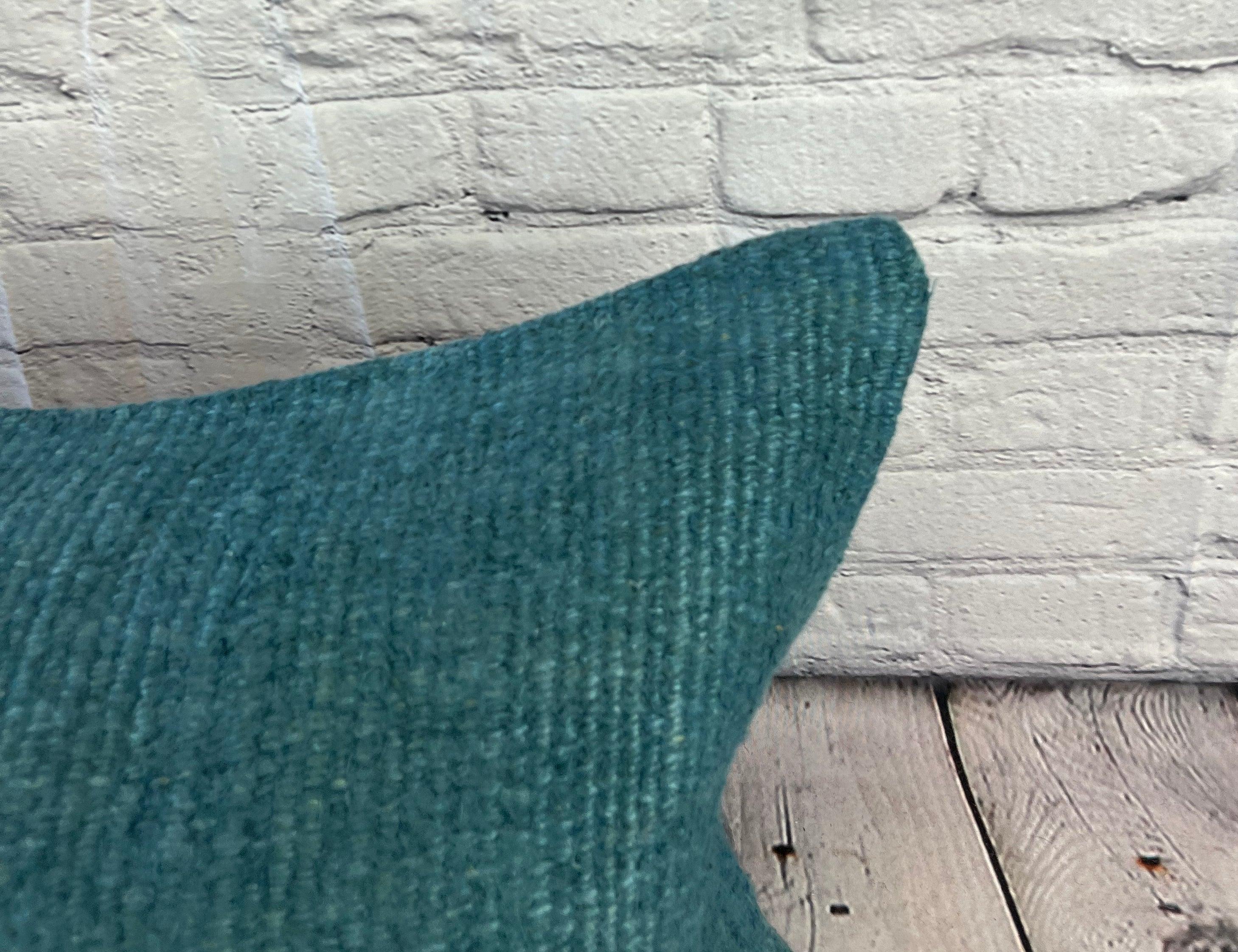 Turc Coussin de coussin turc à ourlet 16 x 24 bleu grisâtre naturel, couvercle n° 6403 en vente