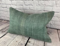 16 x 24 Hemp Turkish Cushion Natural Spanish Green Pillow Cushion Cover #6025