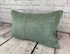 16 x 24 Hemp Turkish Cushion Natural Spanish Green Pillow Cushion Cover #6035